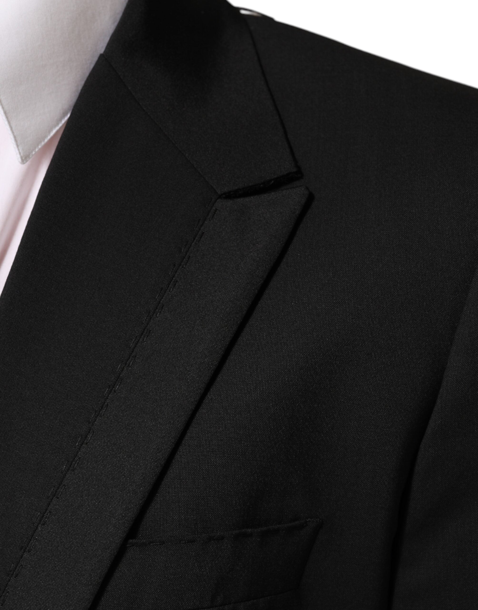 Dolce & Gabbana Black Wool 2 Button Suit Men's Jacket Blazer-6