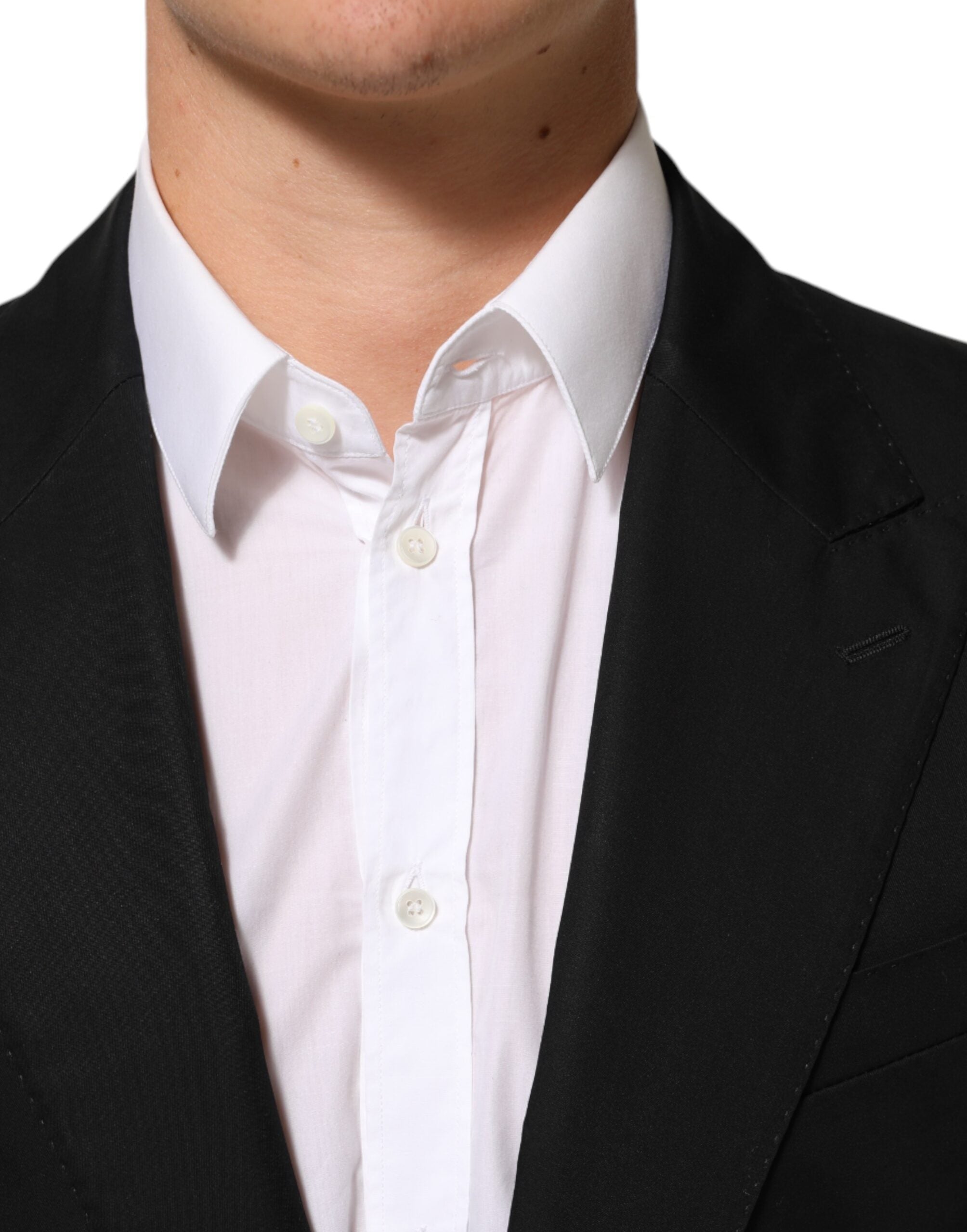 Dolce & Gabbana Schwarz Wolle 2 Knöpfe Anzug Männer Jacke Blazer-5