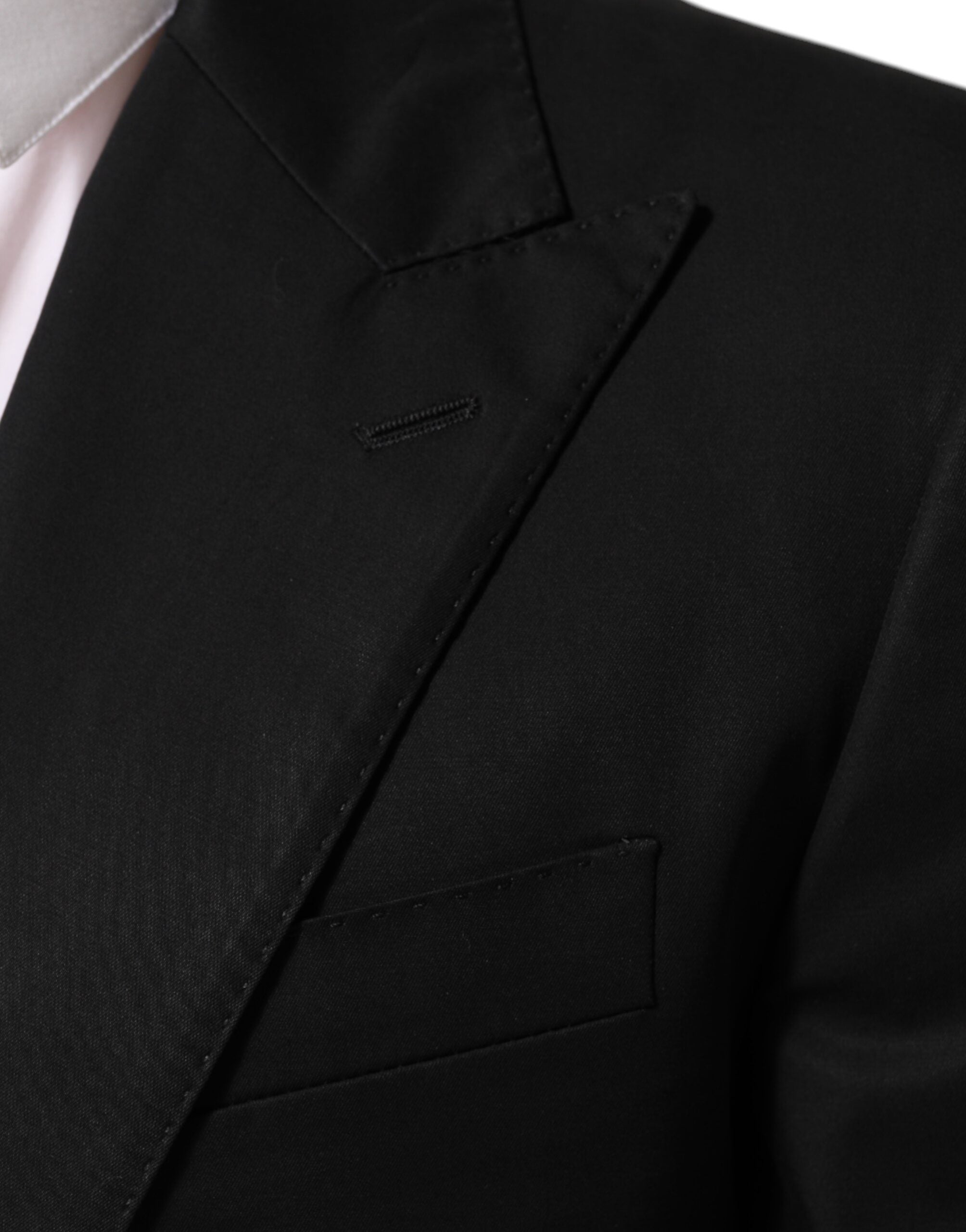 Dolce & Gabbana Schwarz Wolle 2 Knöpfe Anzug Männer Jacke Blazer-6