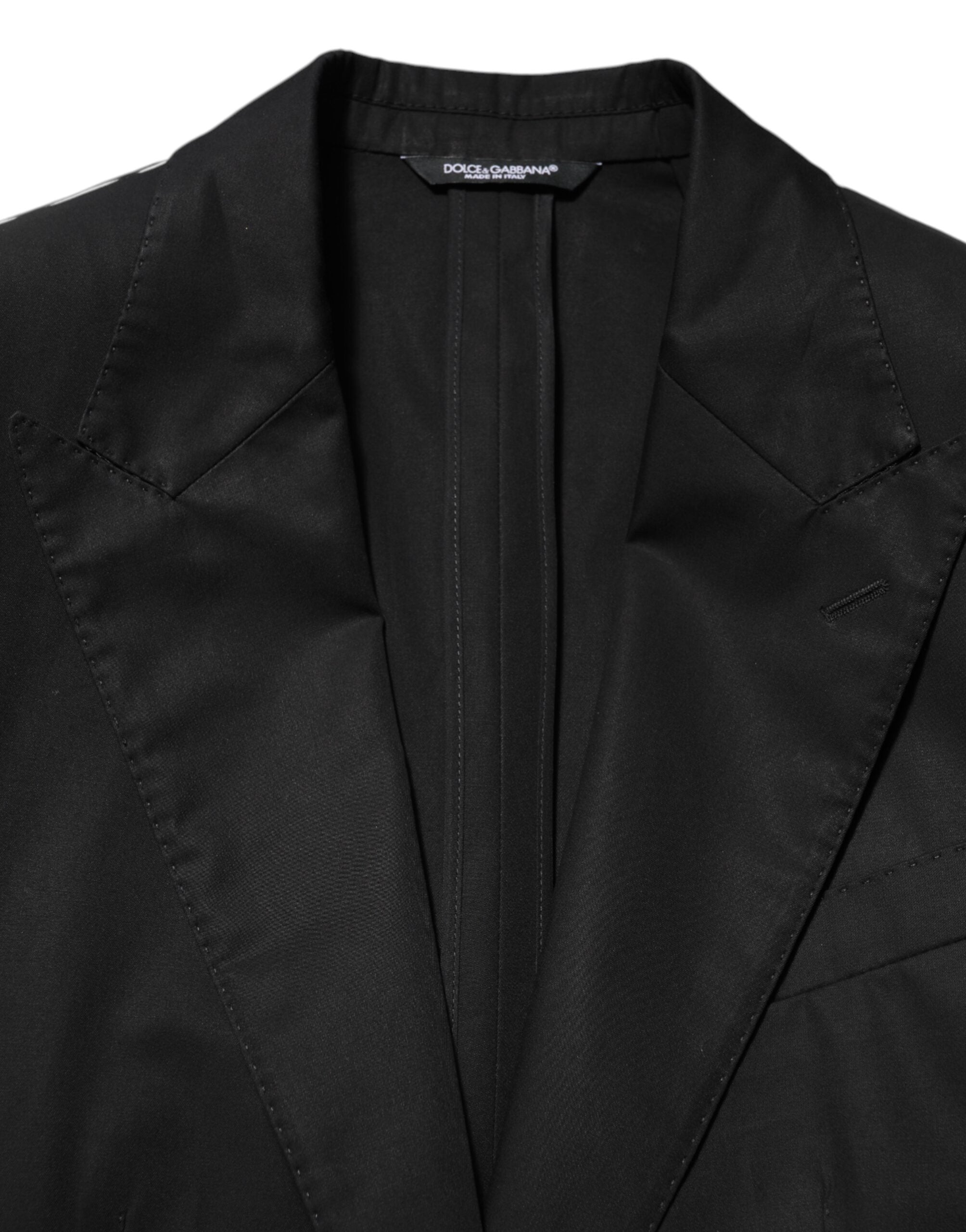 Dolce & Gabbana Schwarz Wolle 2 Knöpfe Anzug Männer Jacke Blazer-7