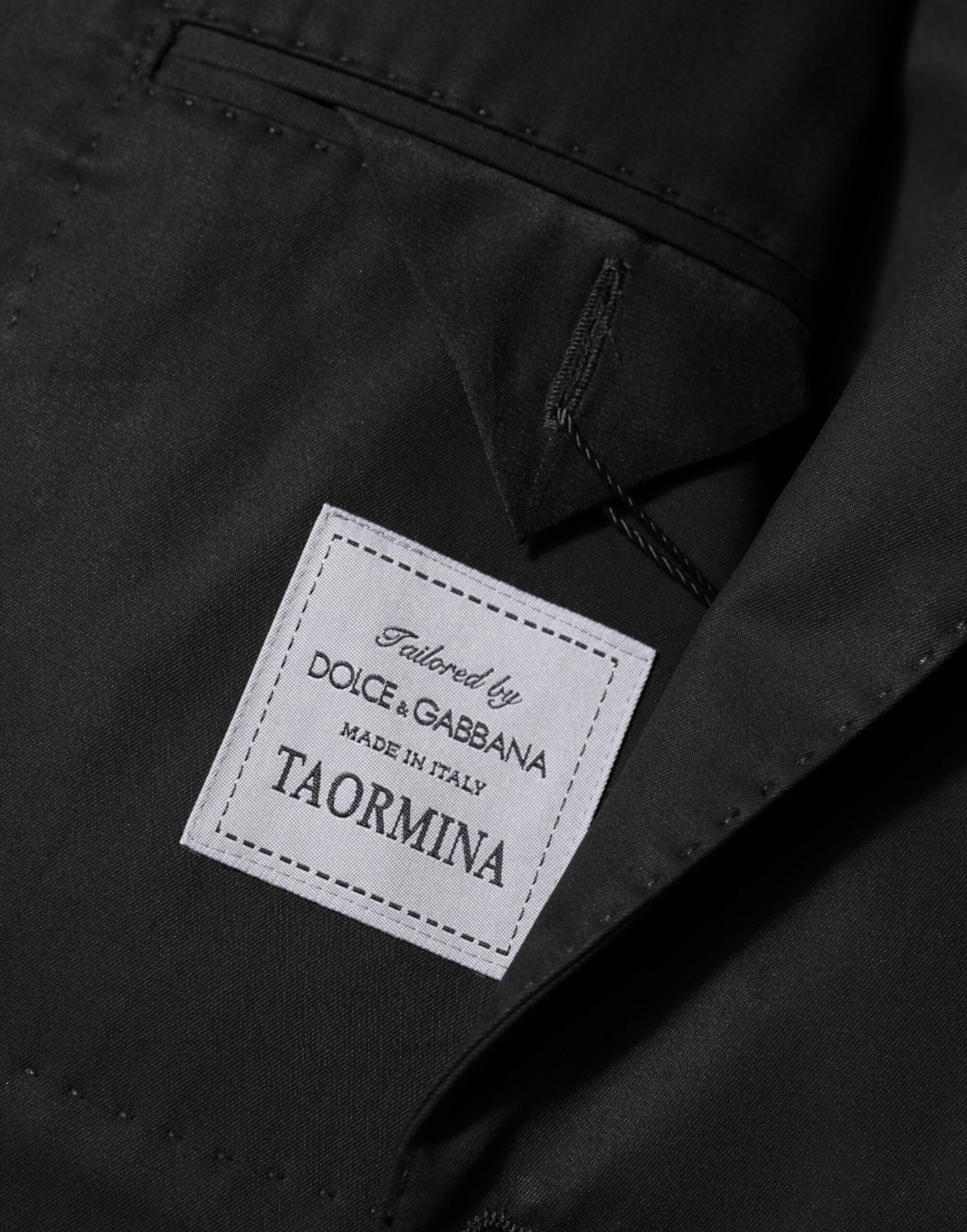 Dolce & Gabbana Schwarz Wolle 2 Knöpfe Anzug Männer Jacke Blazer-8