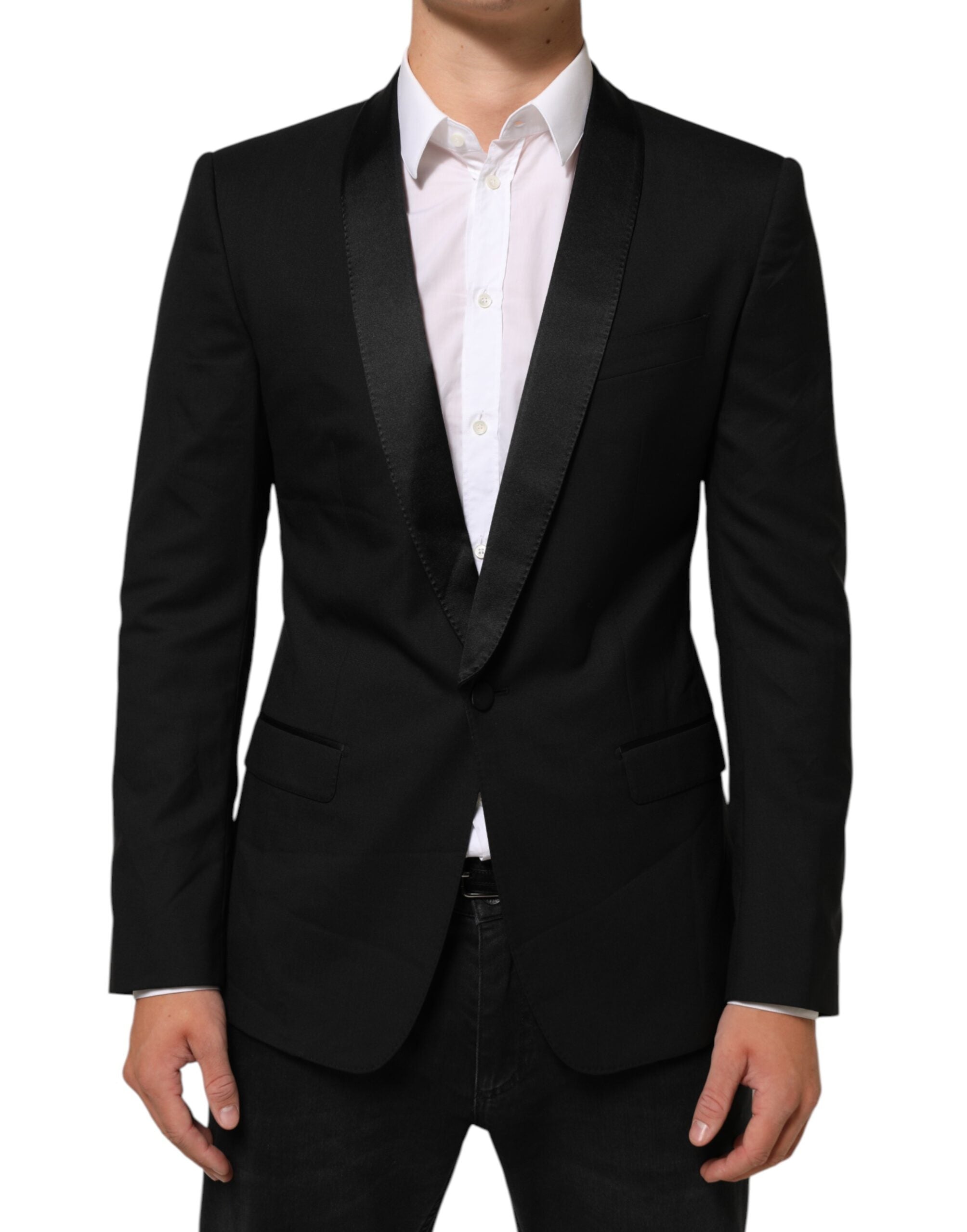 Dolce & Gabbana Schwarz MARTINI 1 Knopf Anzug Jacke Blazer-2