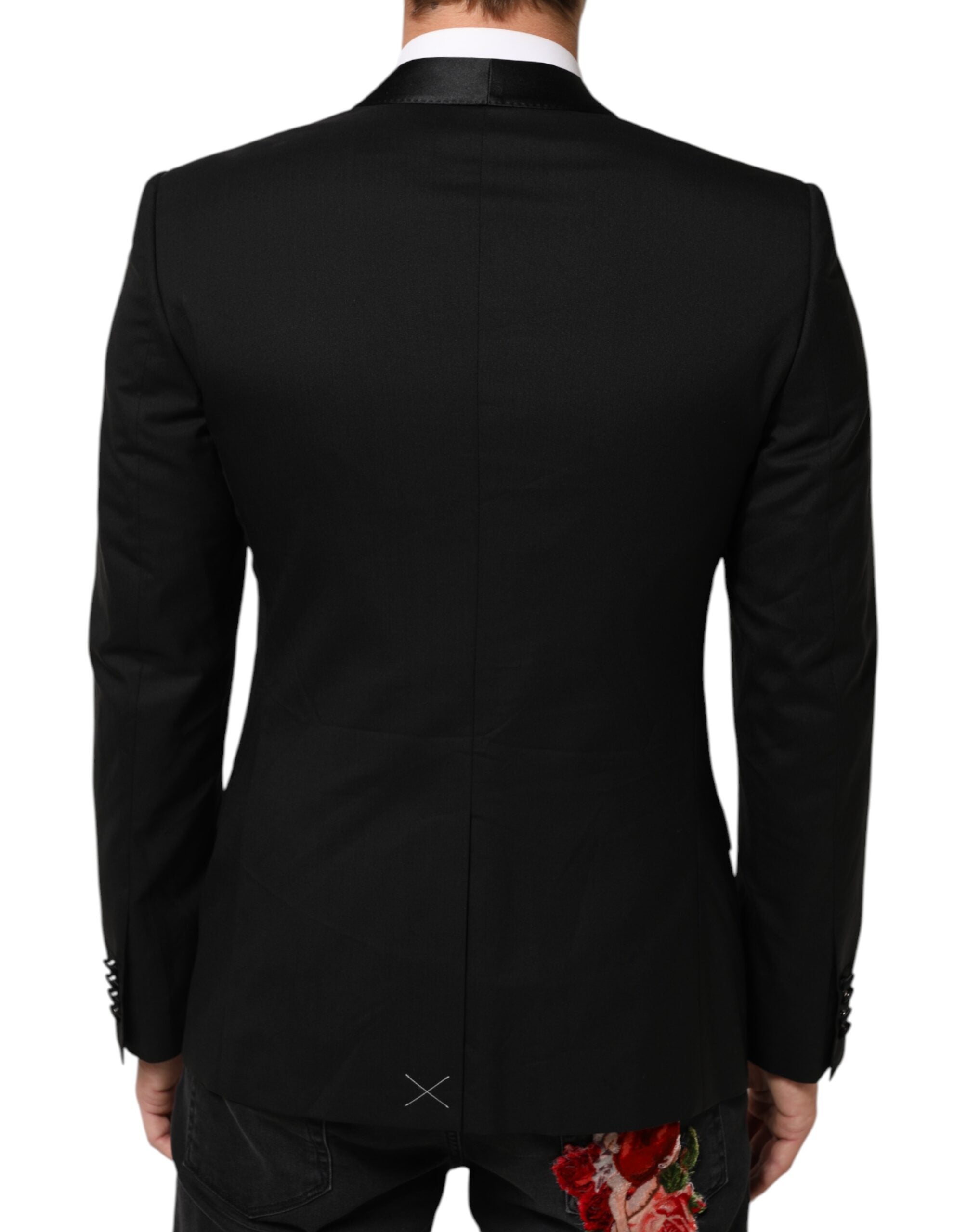 Dolce & Gabbana Schwarz MARTINI 1 Knopf Anzug Jacke Blazer-4
