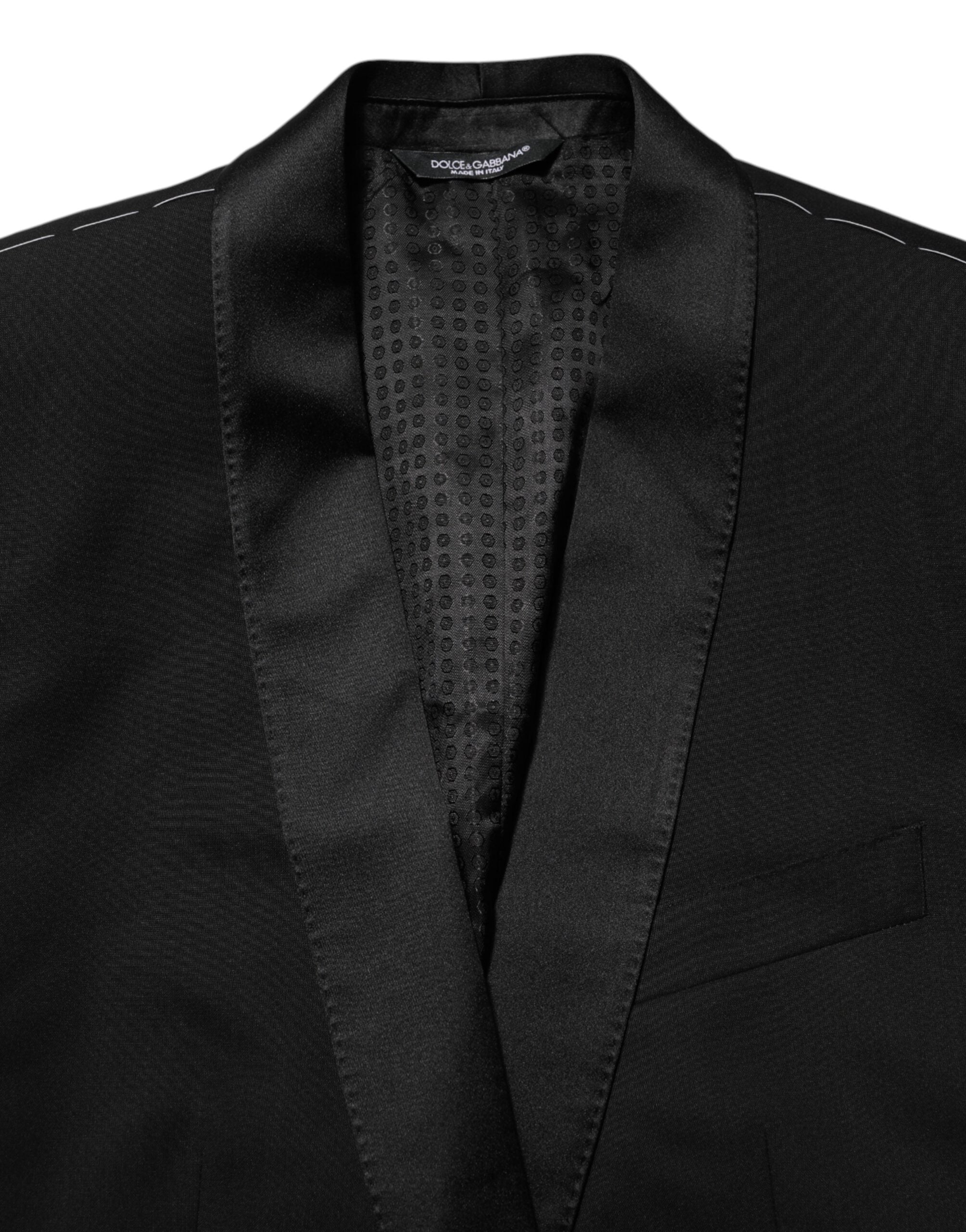 Dolce & Gabbana Schwarz MARTINI 1 Knopf Anzug Jacke Blazer-7