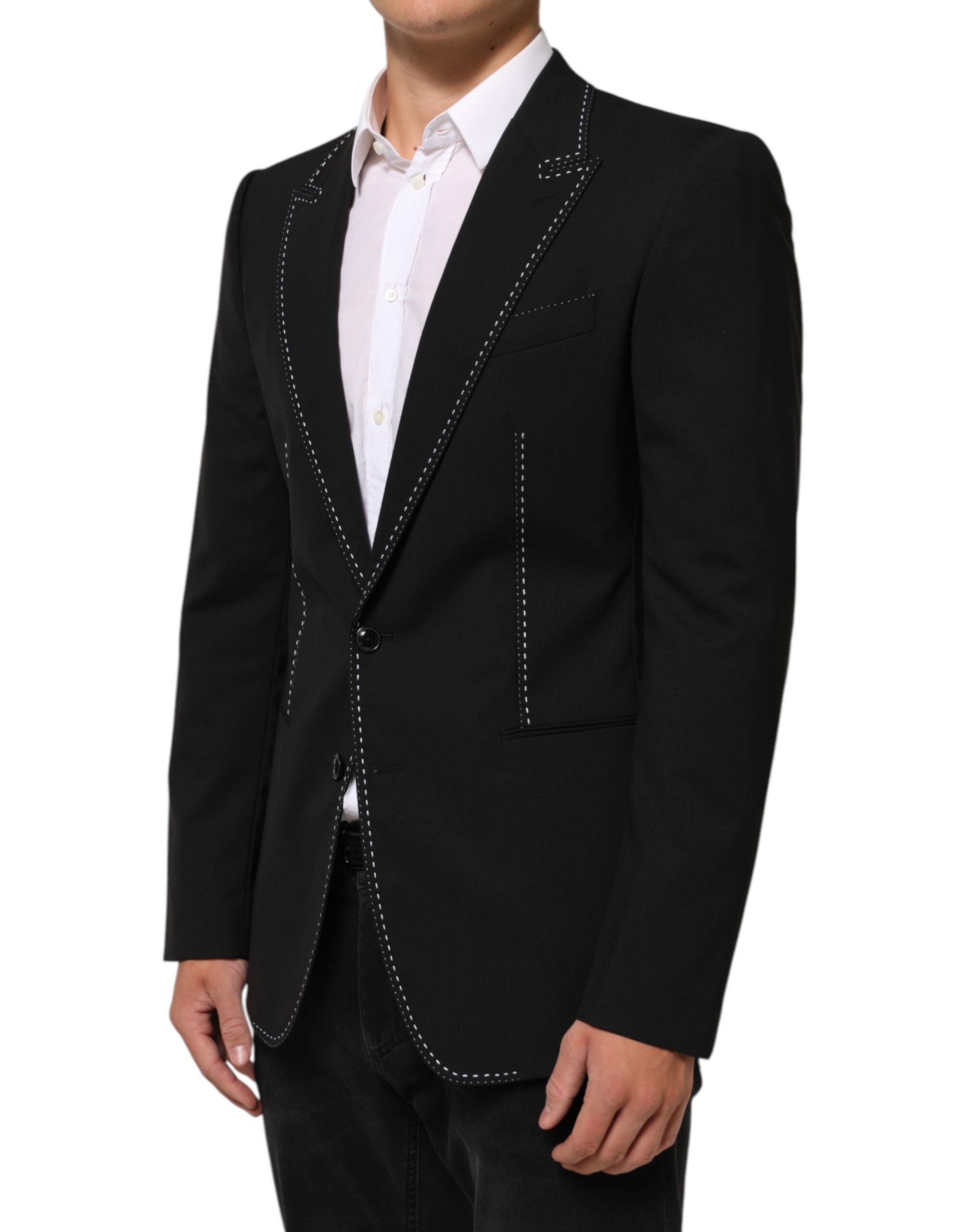 Dolce & Gabbana Black SICILIA 2 Button Suit Jacket Blazer-3