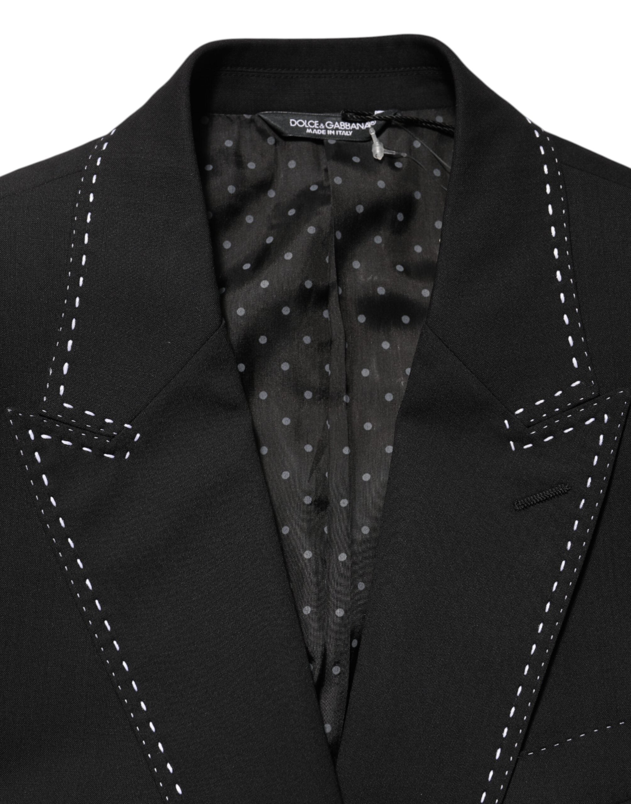 Dolce & Gabbana Black SICILIA 2 Button Suit Jacket Blazer-6
