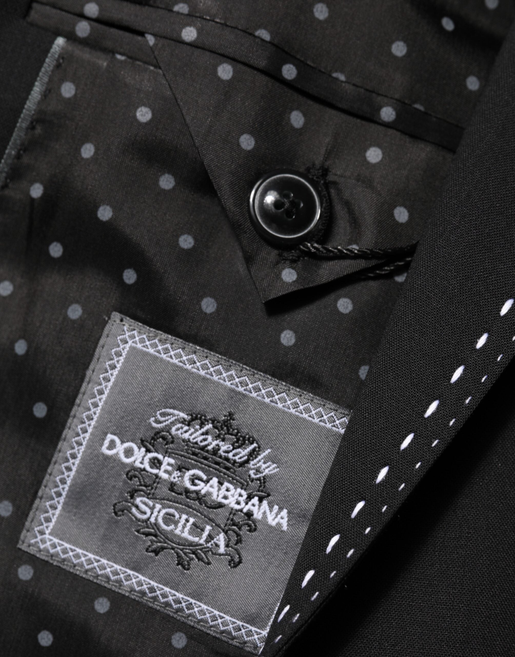 Dolce & Gabbana Black SICILIA 2 Button Suit Jacket Blazer-8