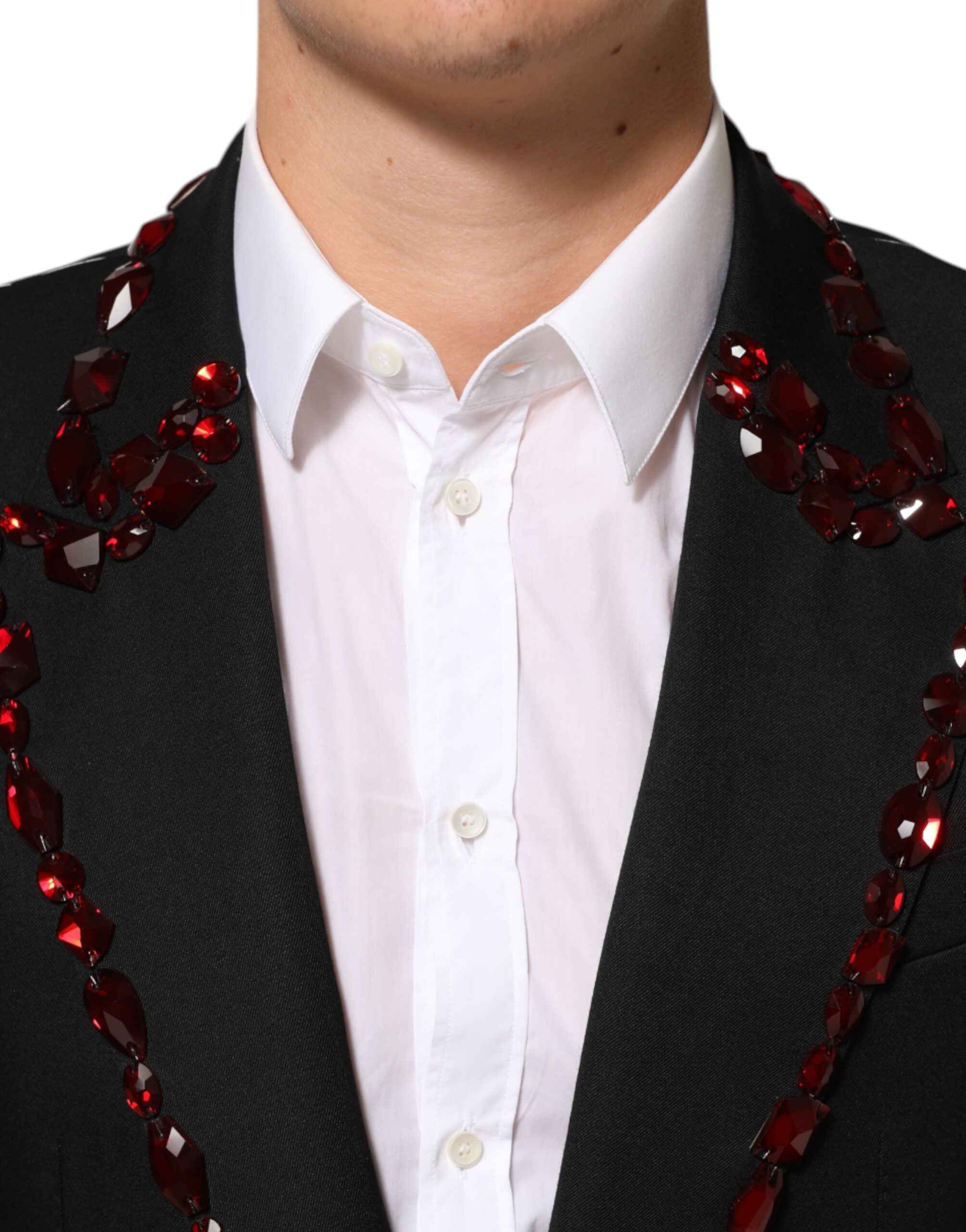 Dolce & Gabbana Schwarzer SICILIA Blazer für Männer mit Kristallverzierung-5