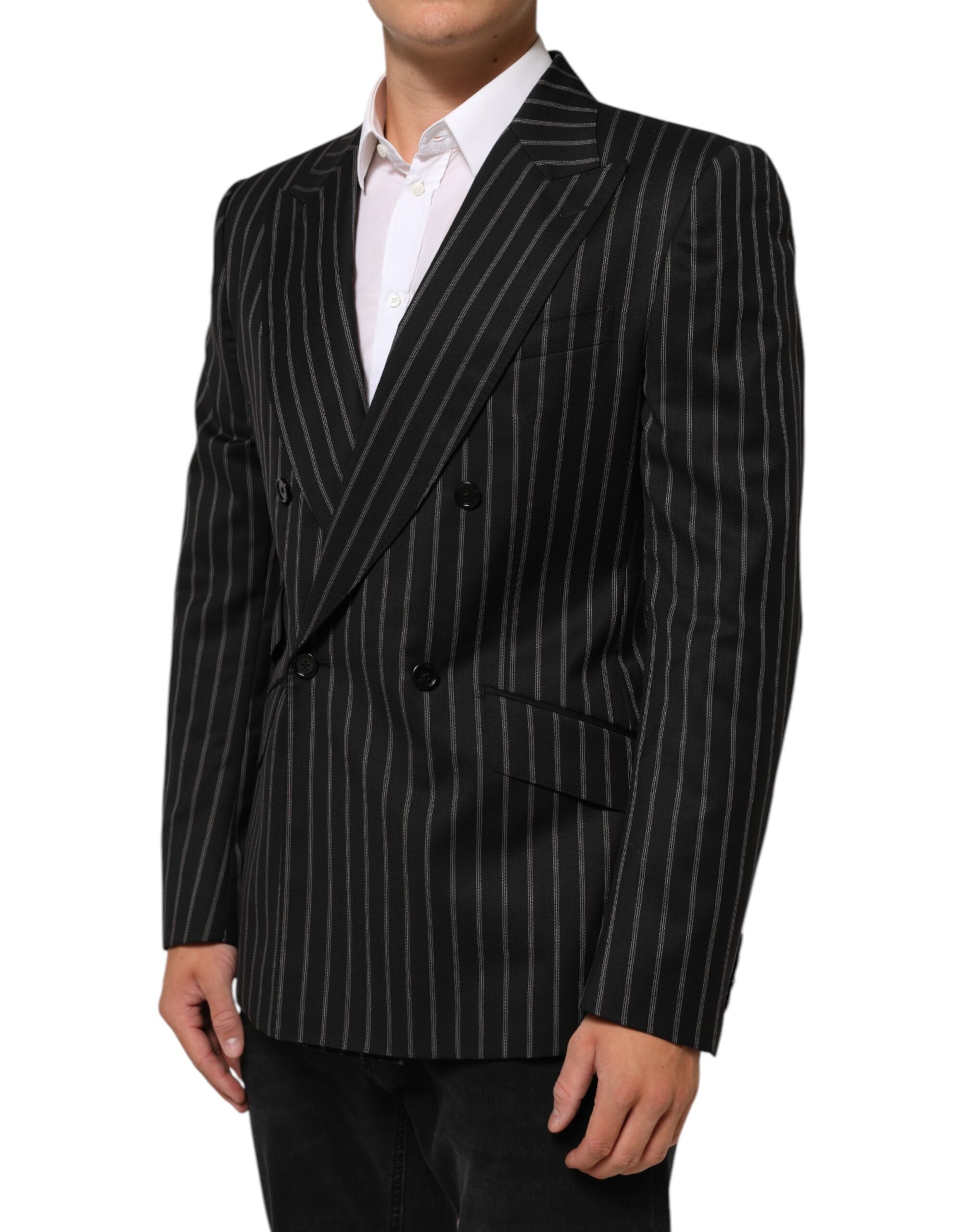 Blazer de traje de 1 botón SICILIA de rayas negras de Dolce & Gabbana-3