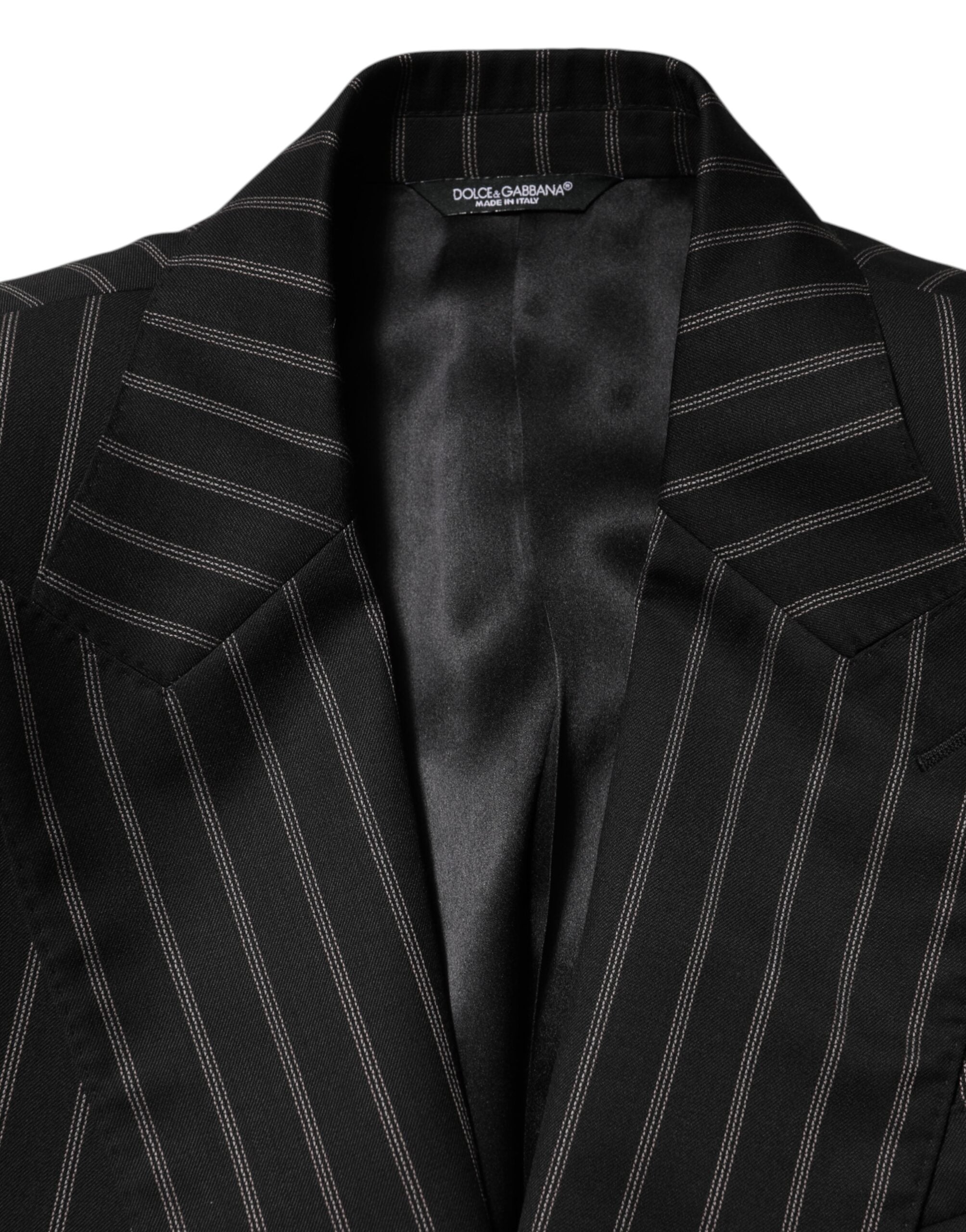 Blazer de traje de 1 botón SICILIA de rayas negras de Dolce & Gabbana-7