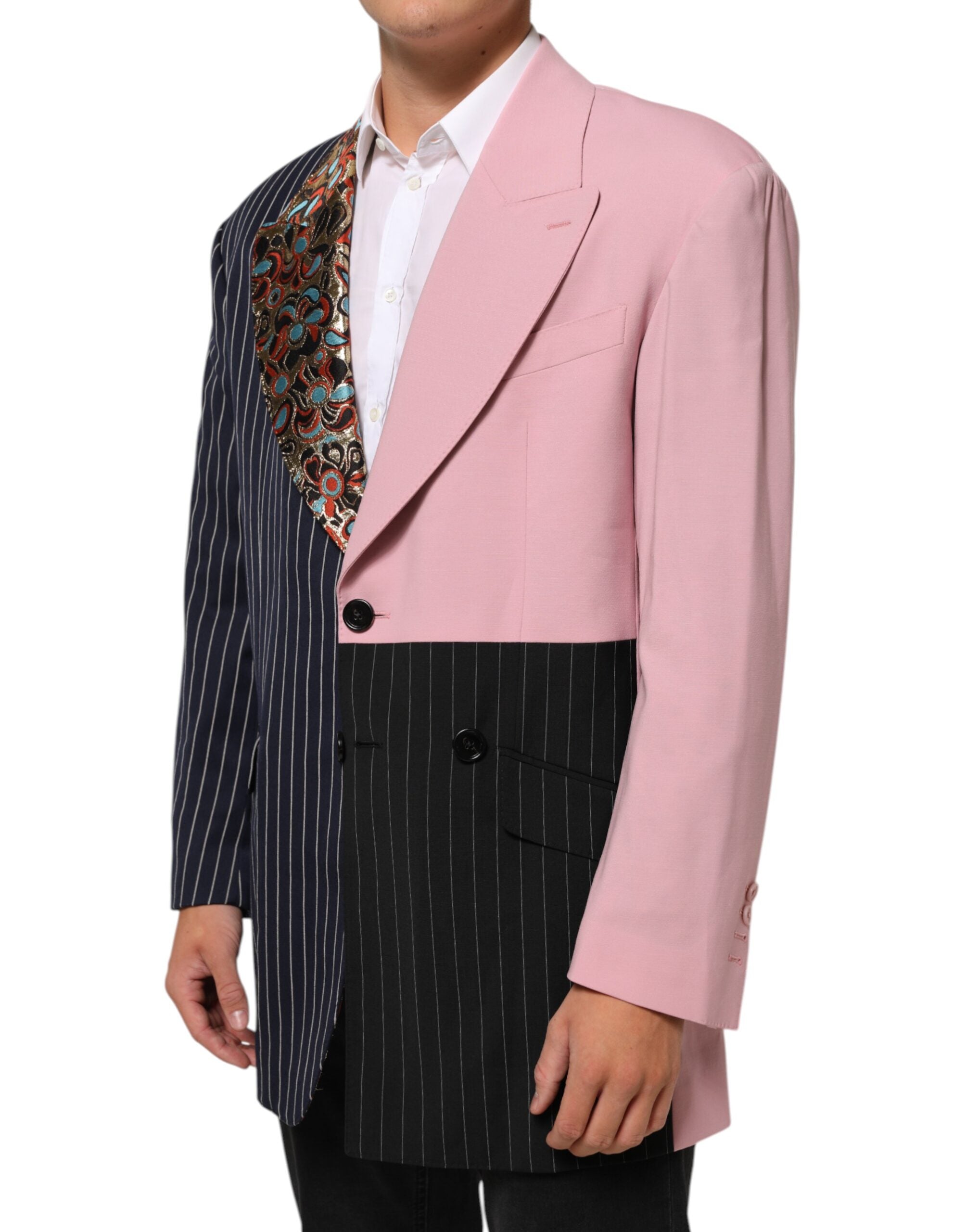 Dolce & Gabbana Multicolor Patchwork Single-Breasted Jacket Blazer-3