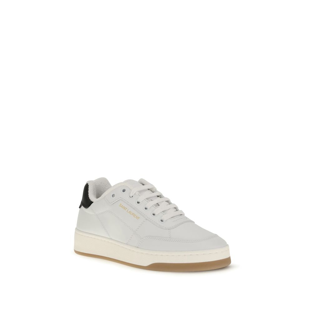 Saint Laurent White Calfskin Bos Taurus Low-Top Sneakers-2