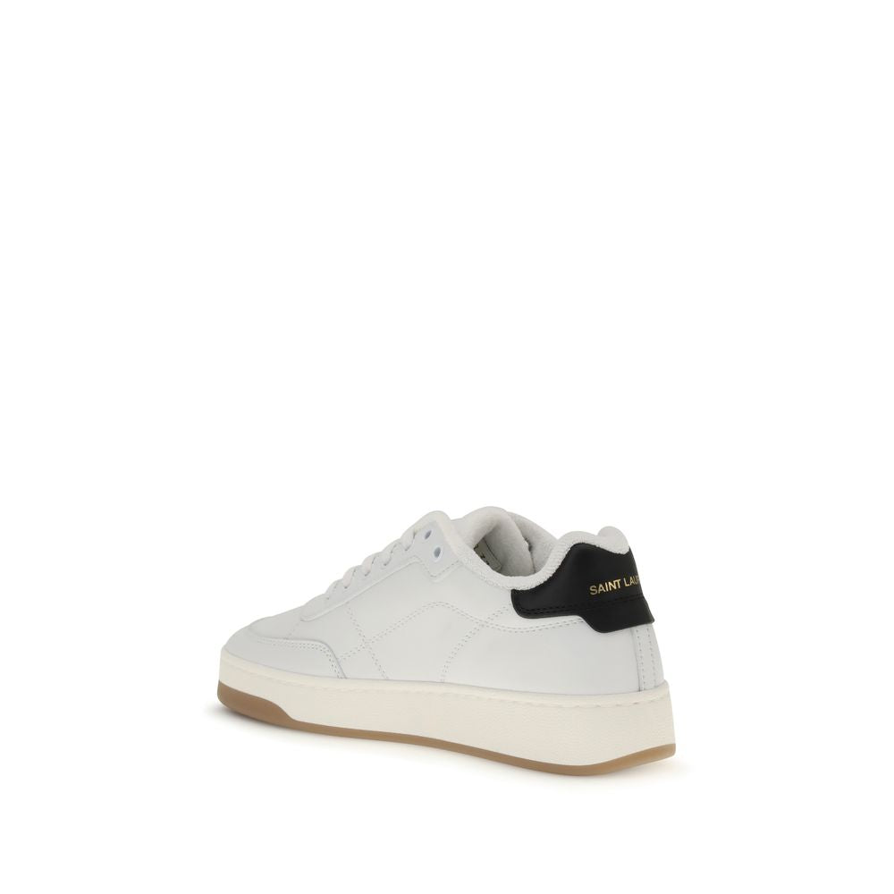Saint Laurent White Calfskin Bos Taurus Low-Top Sneakers-3