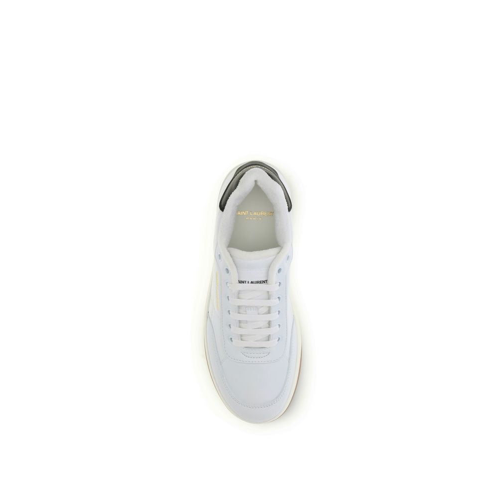 Saint Laurent White Calfskin Bos Taurus Low-Top Sneakers-4