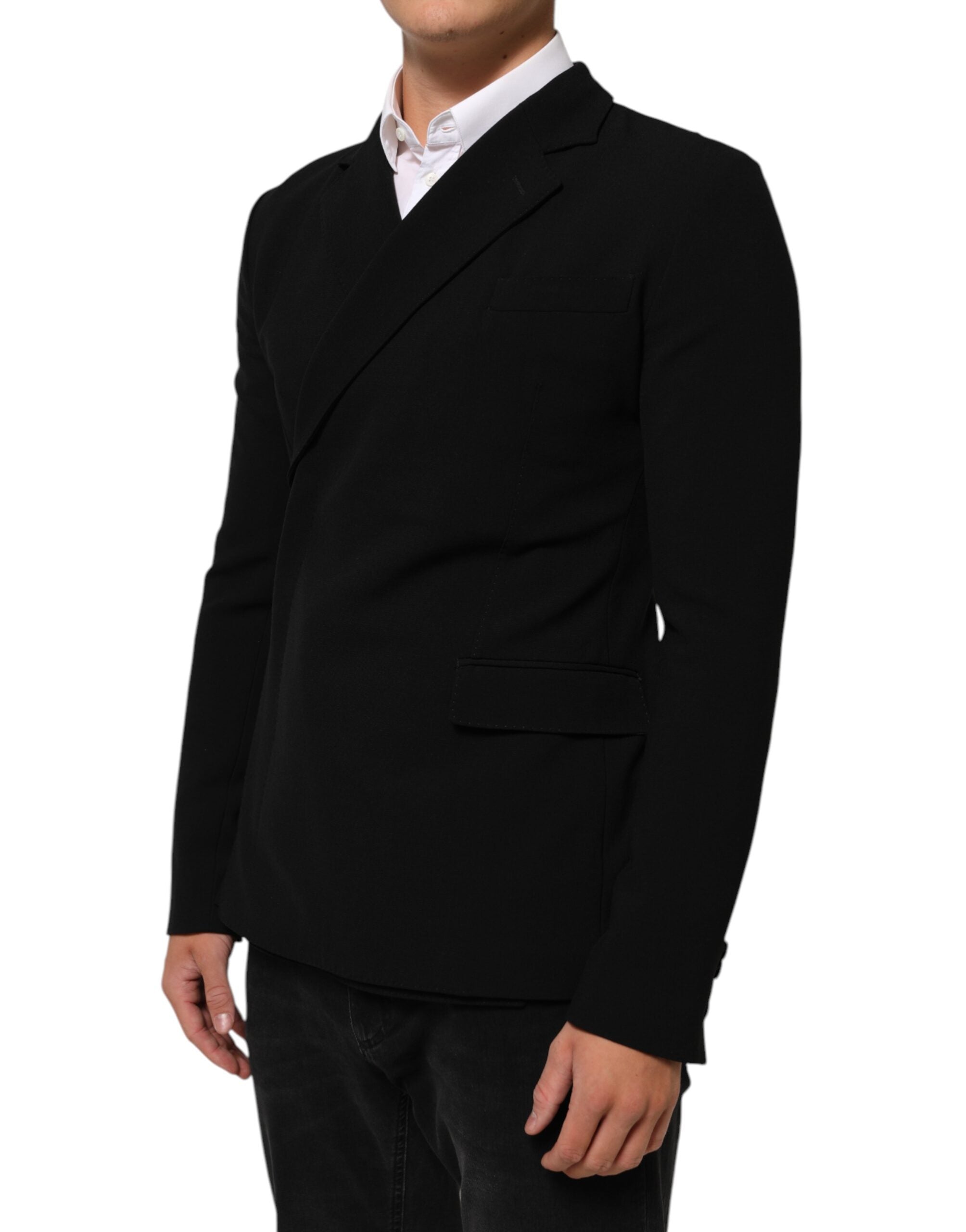 Dolce & Gabbana Black Wool Blazer with Double the Conviction-3