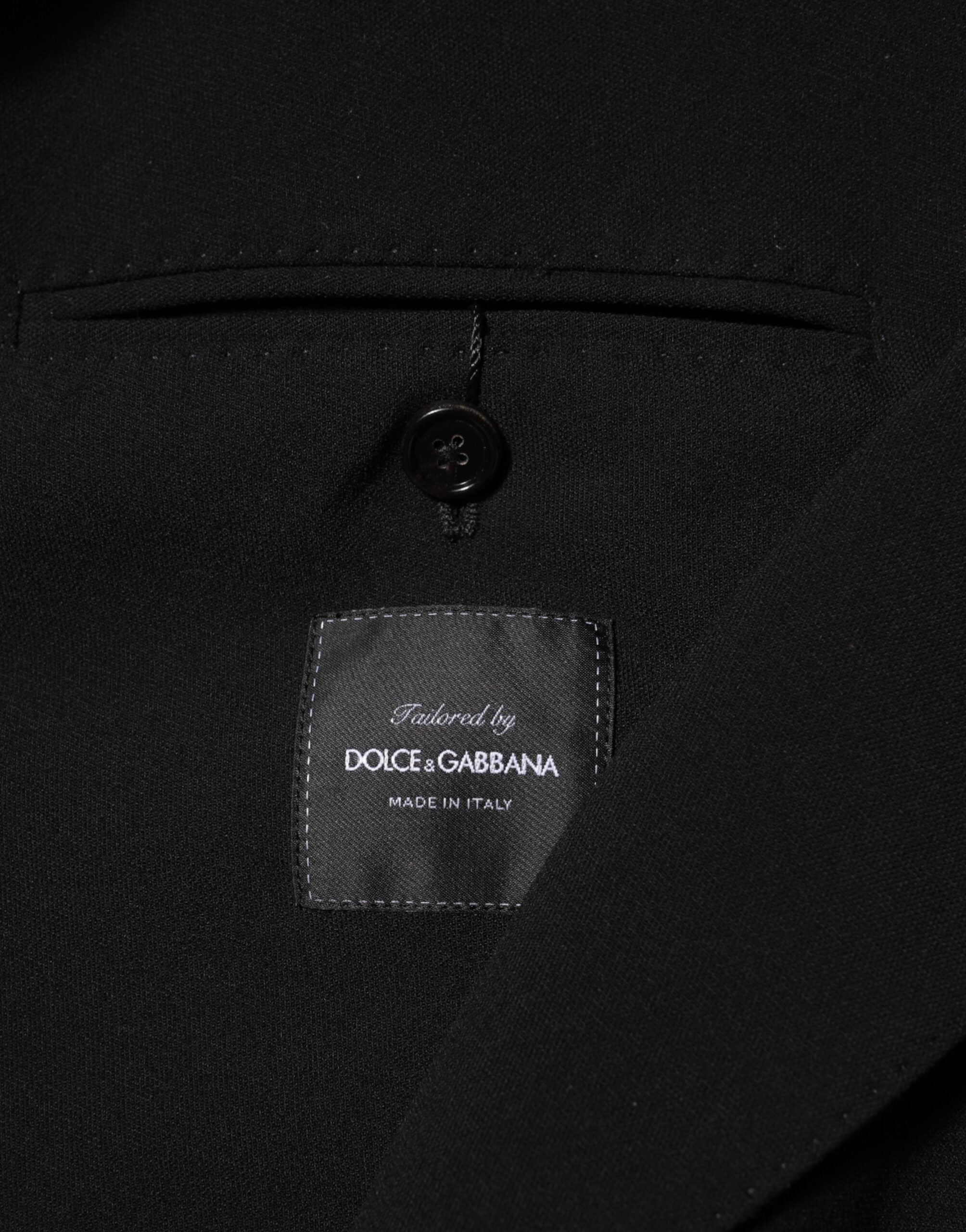 Dolce & Gabbana Black Wool Blazer with Double the Conviction-8