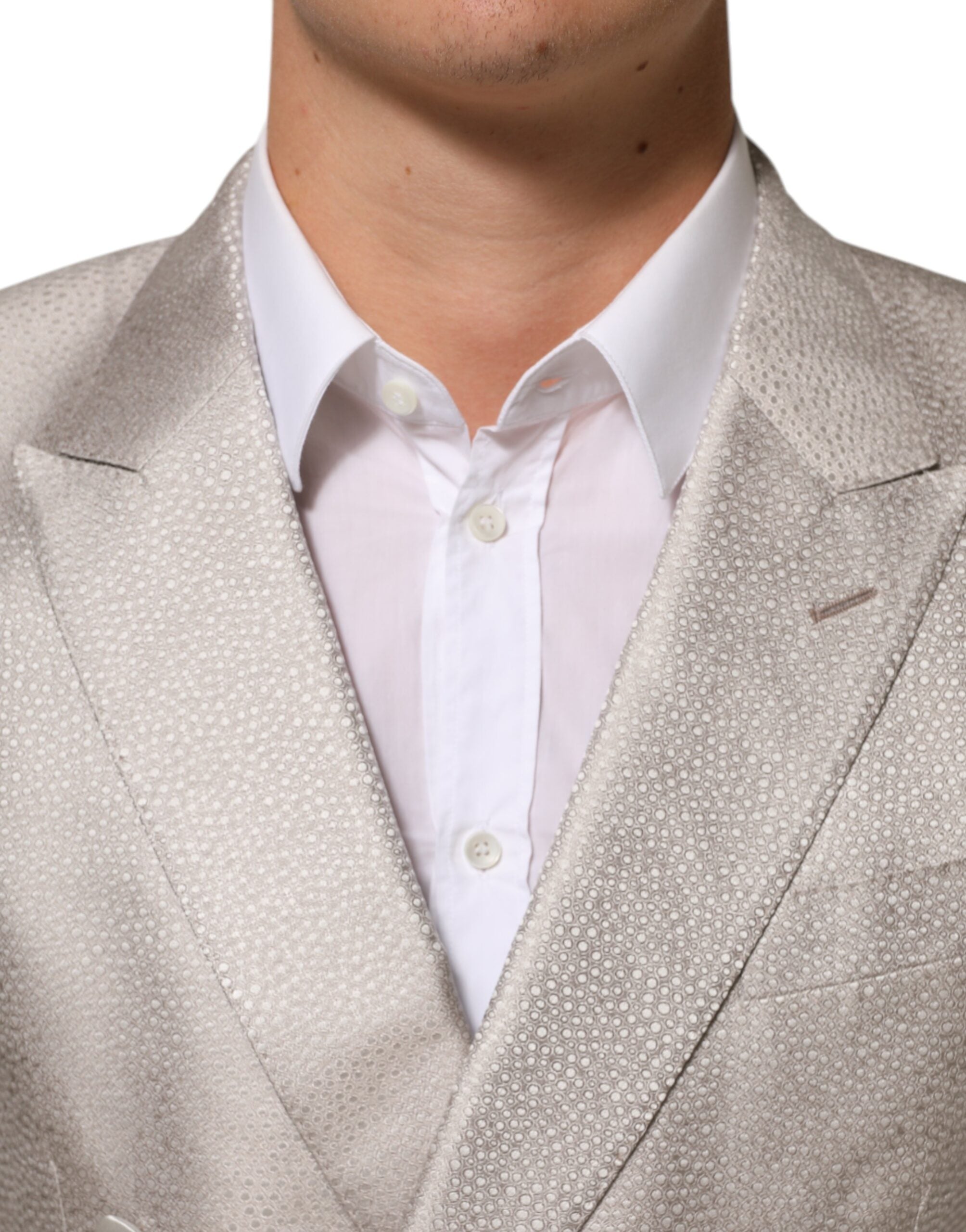 Dolce & Gabbana Beige MARTINI Double-breasted Suit Blazer-5