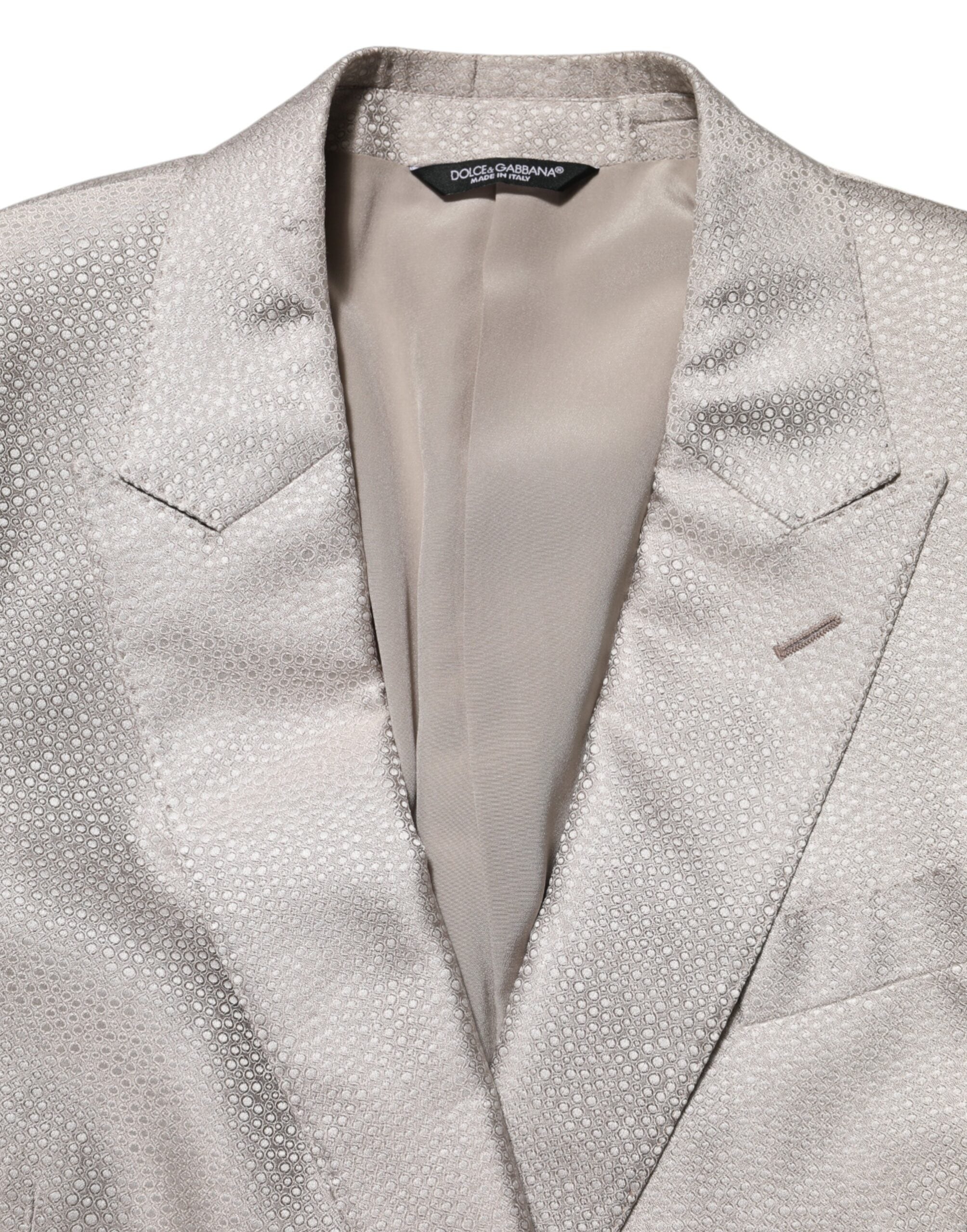 Dolce & Gabbana Beige MARTINI Double-breasted Suit Blazer-7