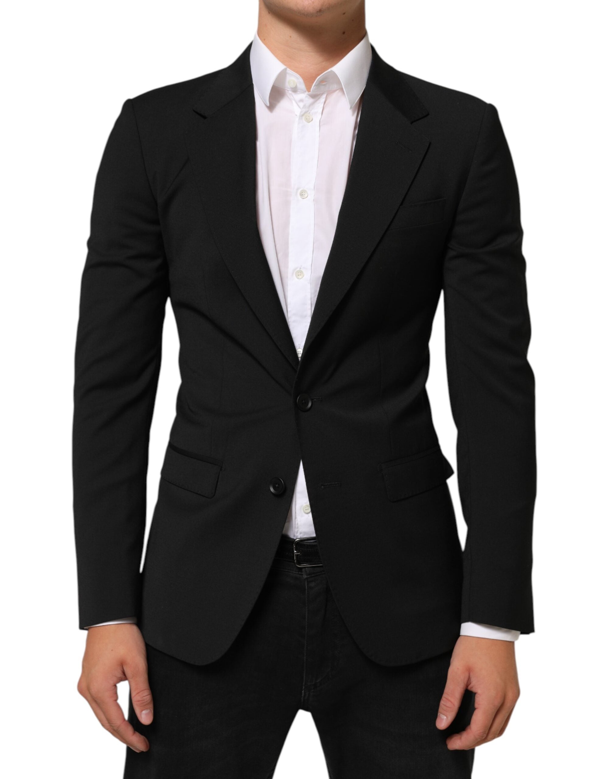 Chaqueta de traje de dos botones Dolce & Gabbana Black STAFF-1