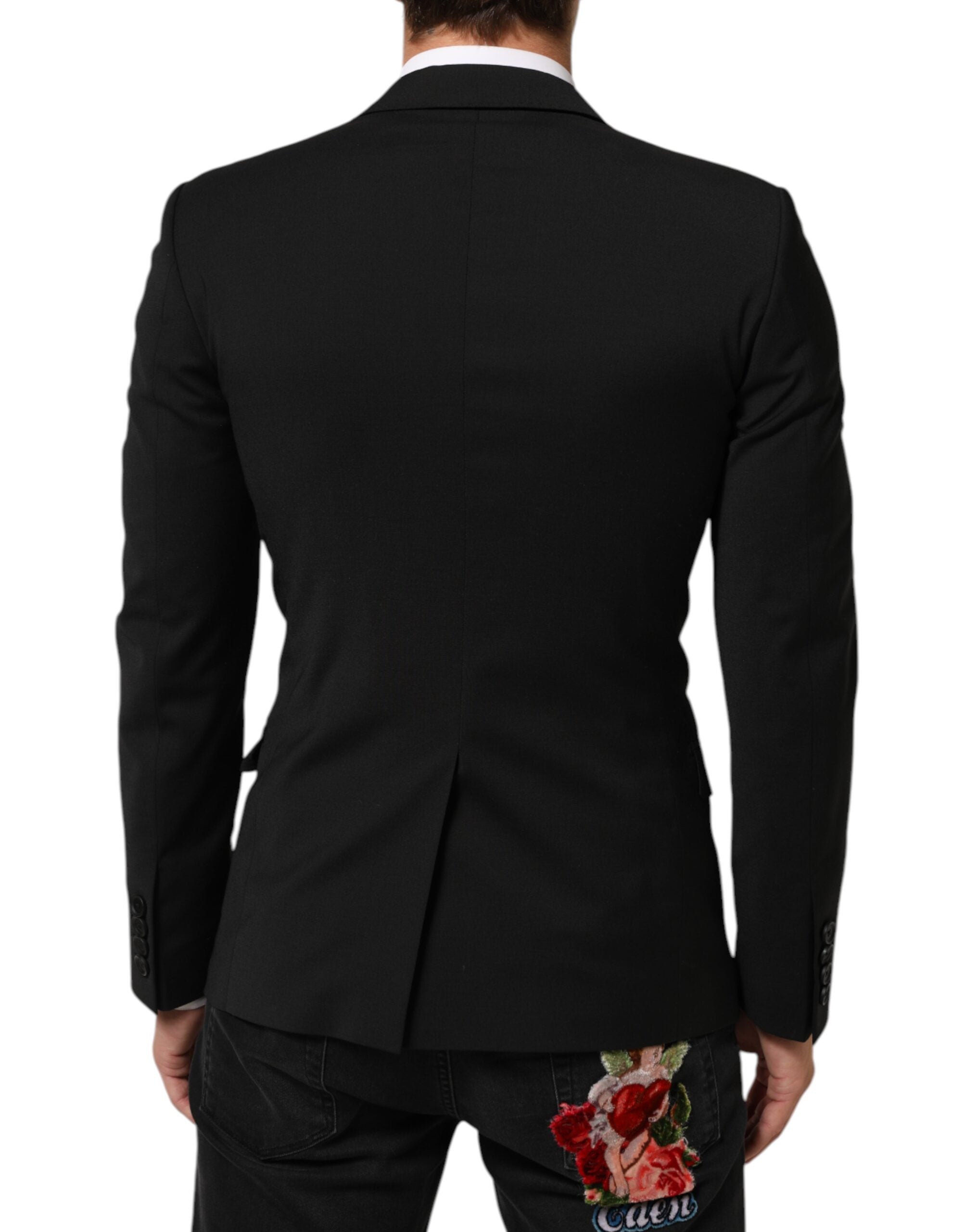 Chaqueta de traje de dos botones Dolce & Gabbana Black STAFF-4