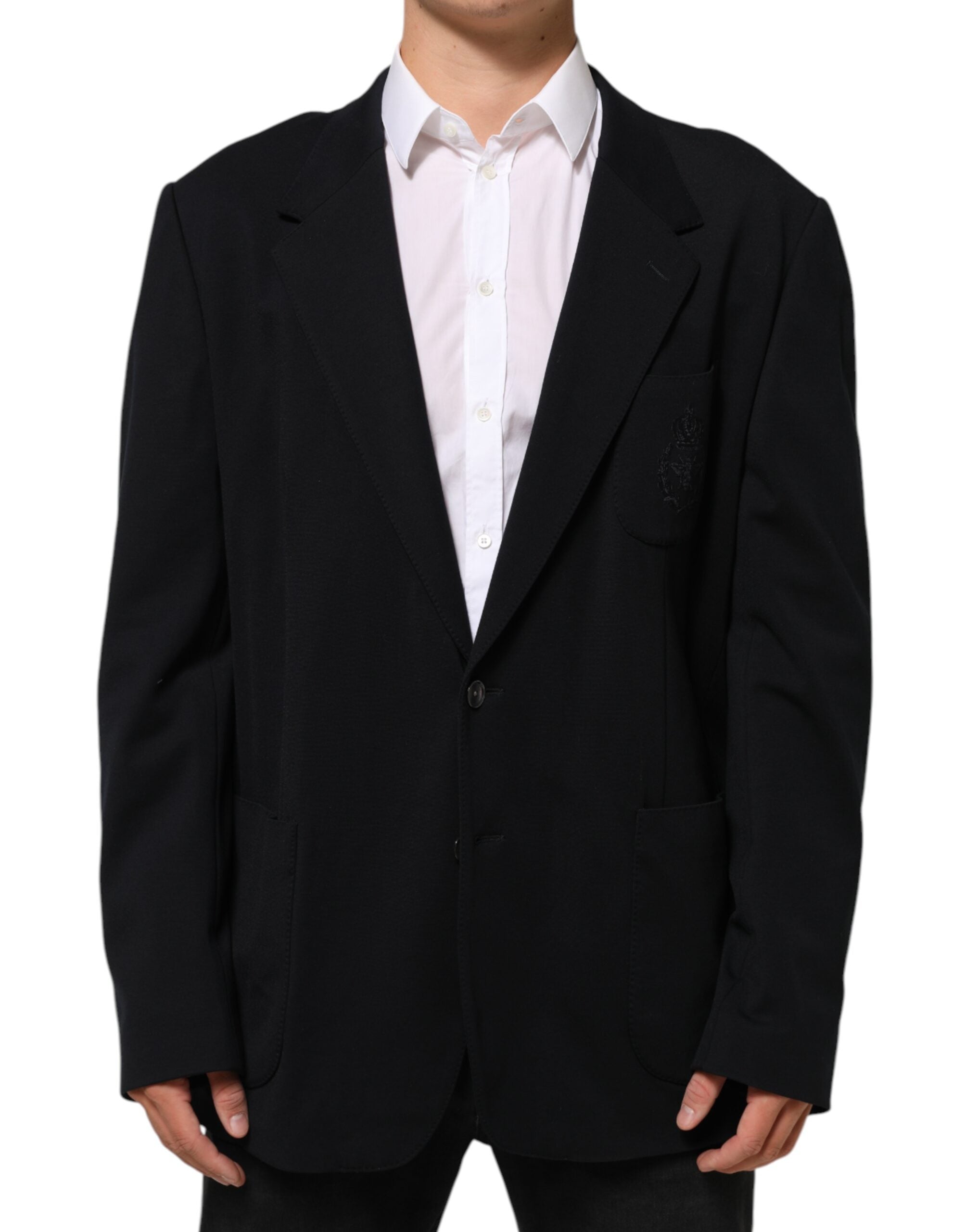 Dolce & Gabbana Schwarzer Viskose 2 Knöpfe Anzug Jacke Blazer-1
