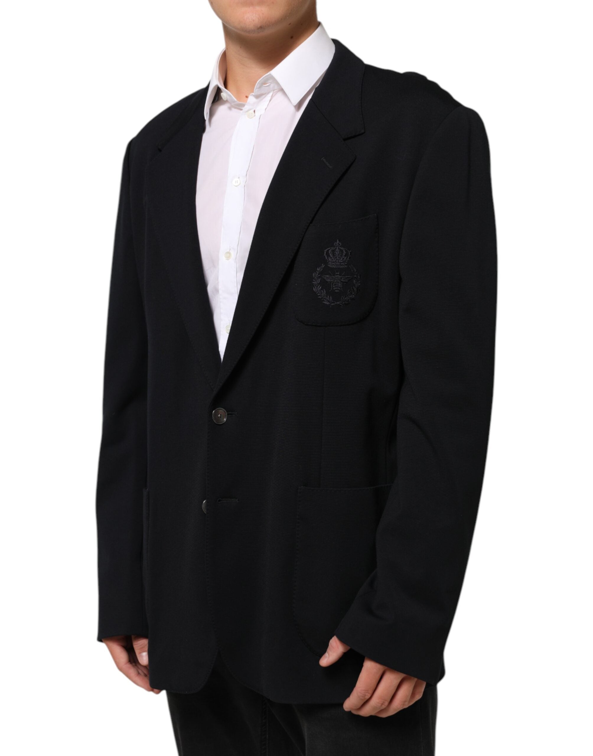 Dolce & Gabbana Schwarzer Viskose 2 Knöpfe Anzug Jacke Blazer-3