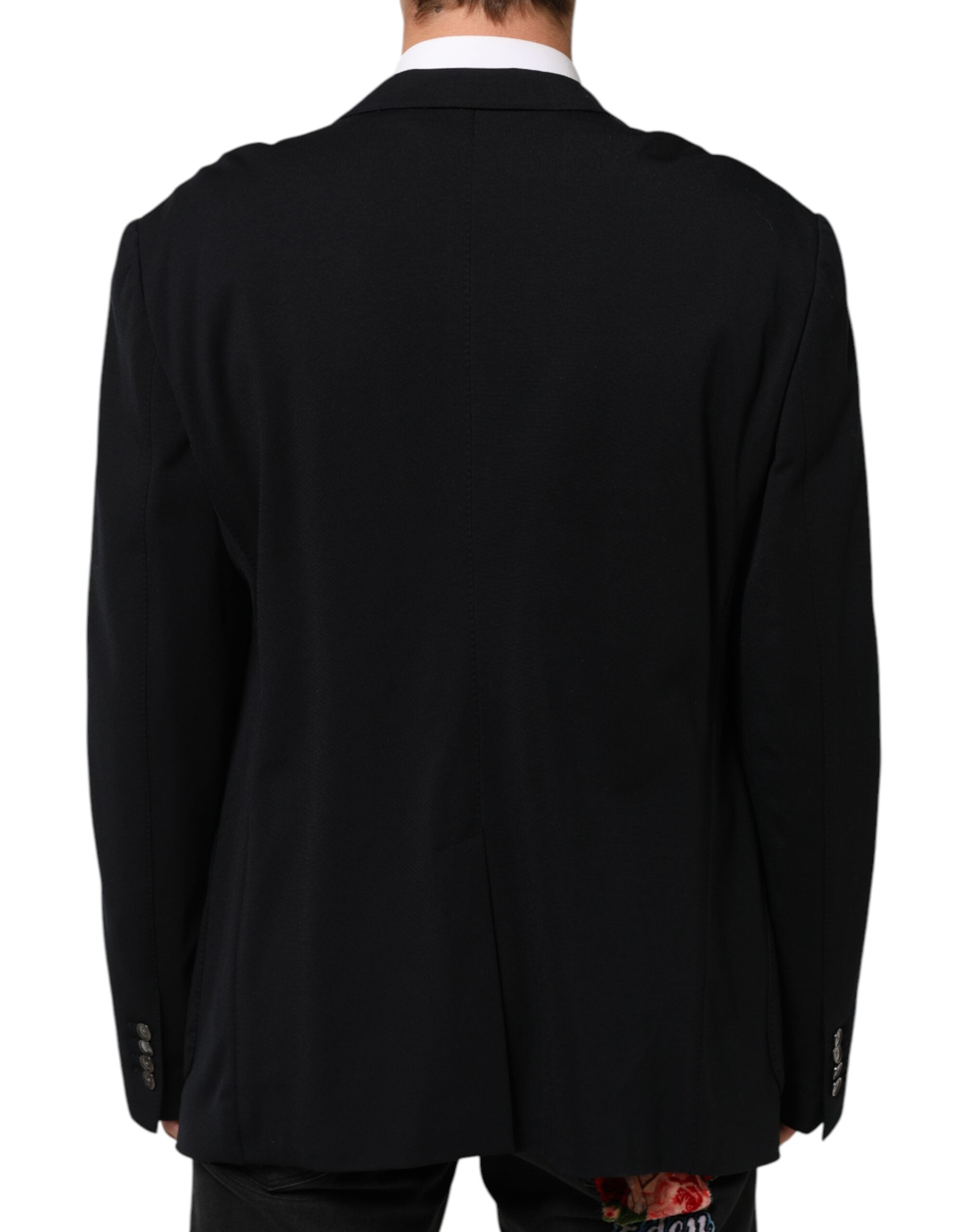 Dolce & Gabbana Schwarzer Viskose 2 Knöpfe Anzug Jacke Blazer-4