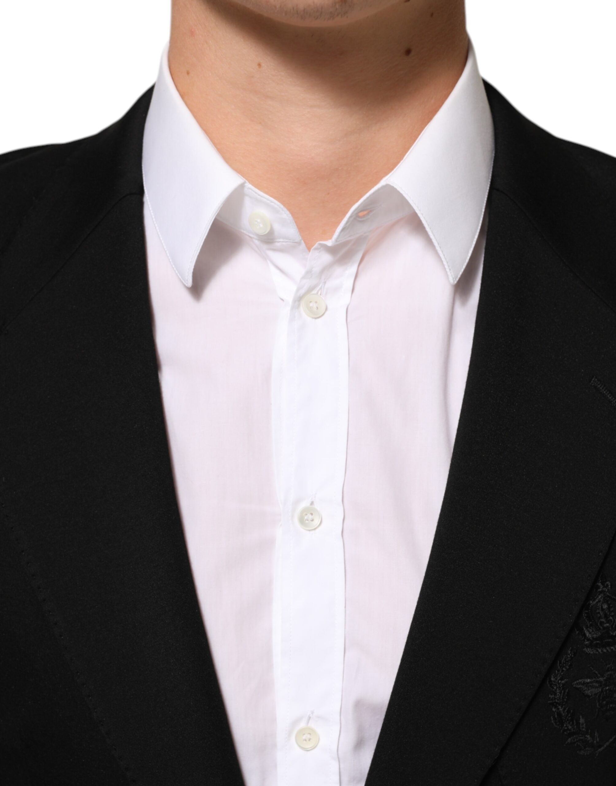 Chaqueta de traje de viscosa negra de dos botones de Dolce & Gabbana-5