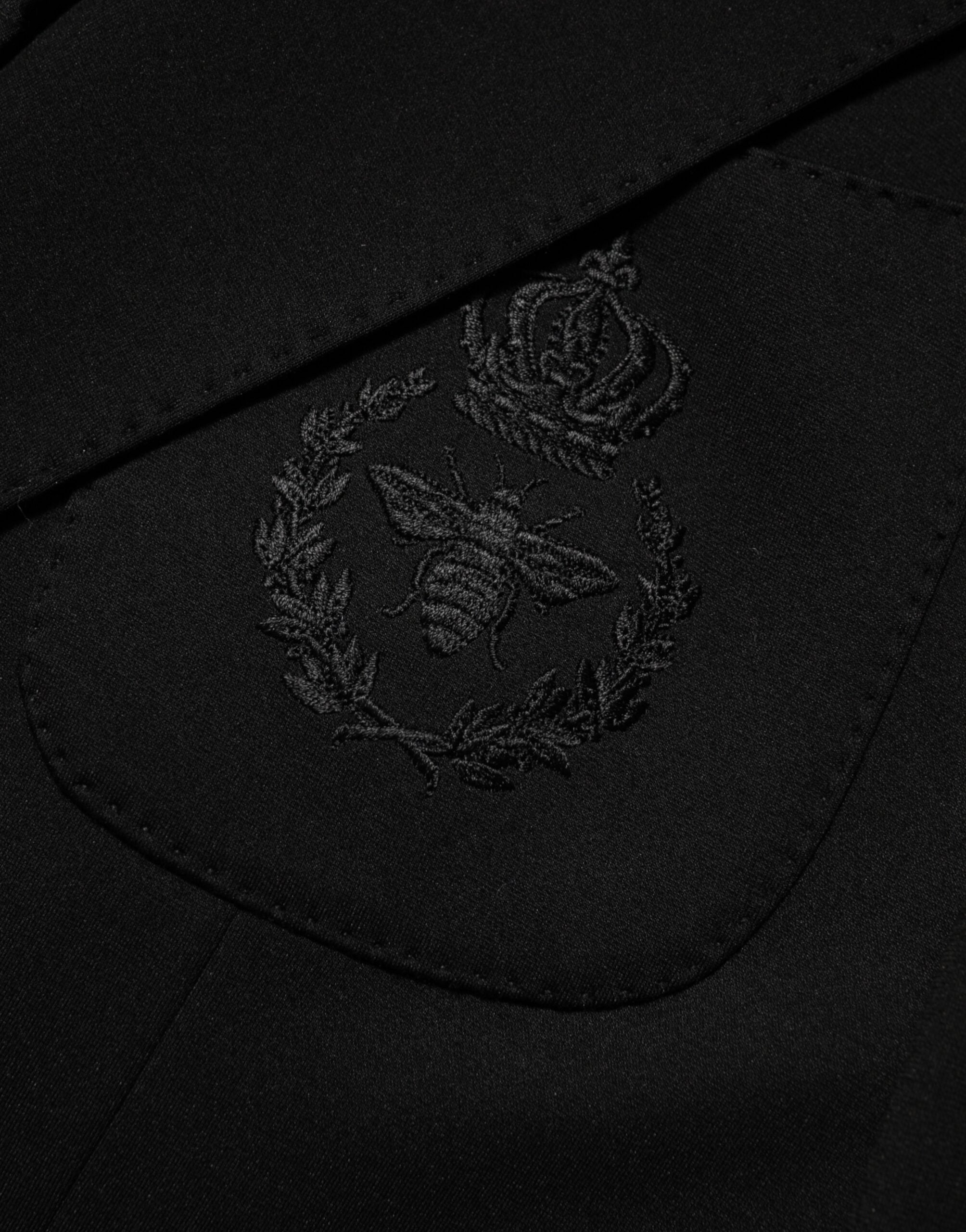 Chaqueta de traje de viscosa negra de dos botones de Dolce & Gabbana-8