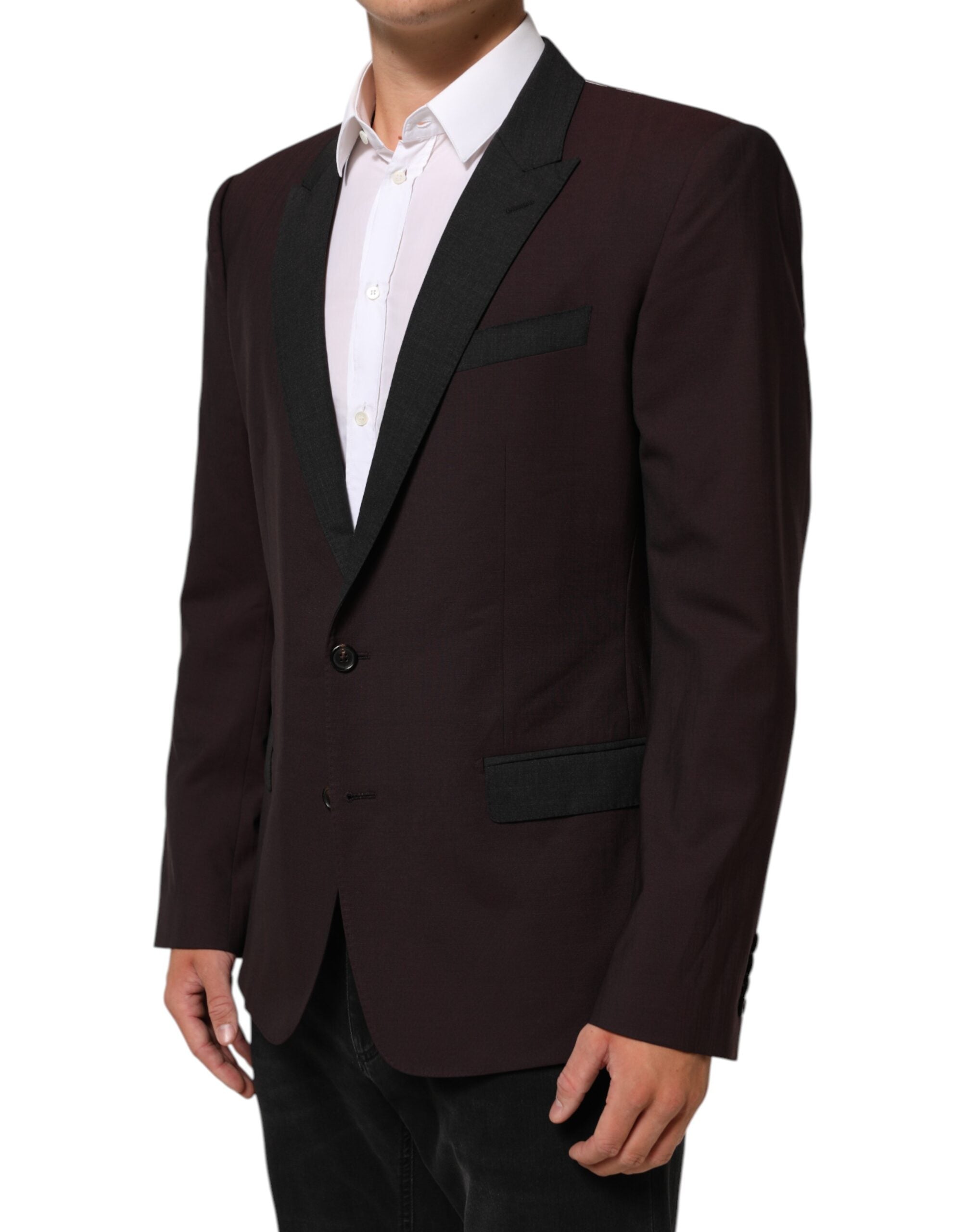Dolce & Gabbana Maroon Wool 2 Button Suit Jacket Blazer-3