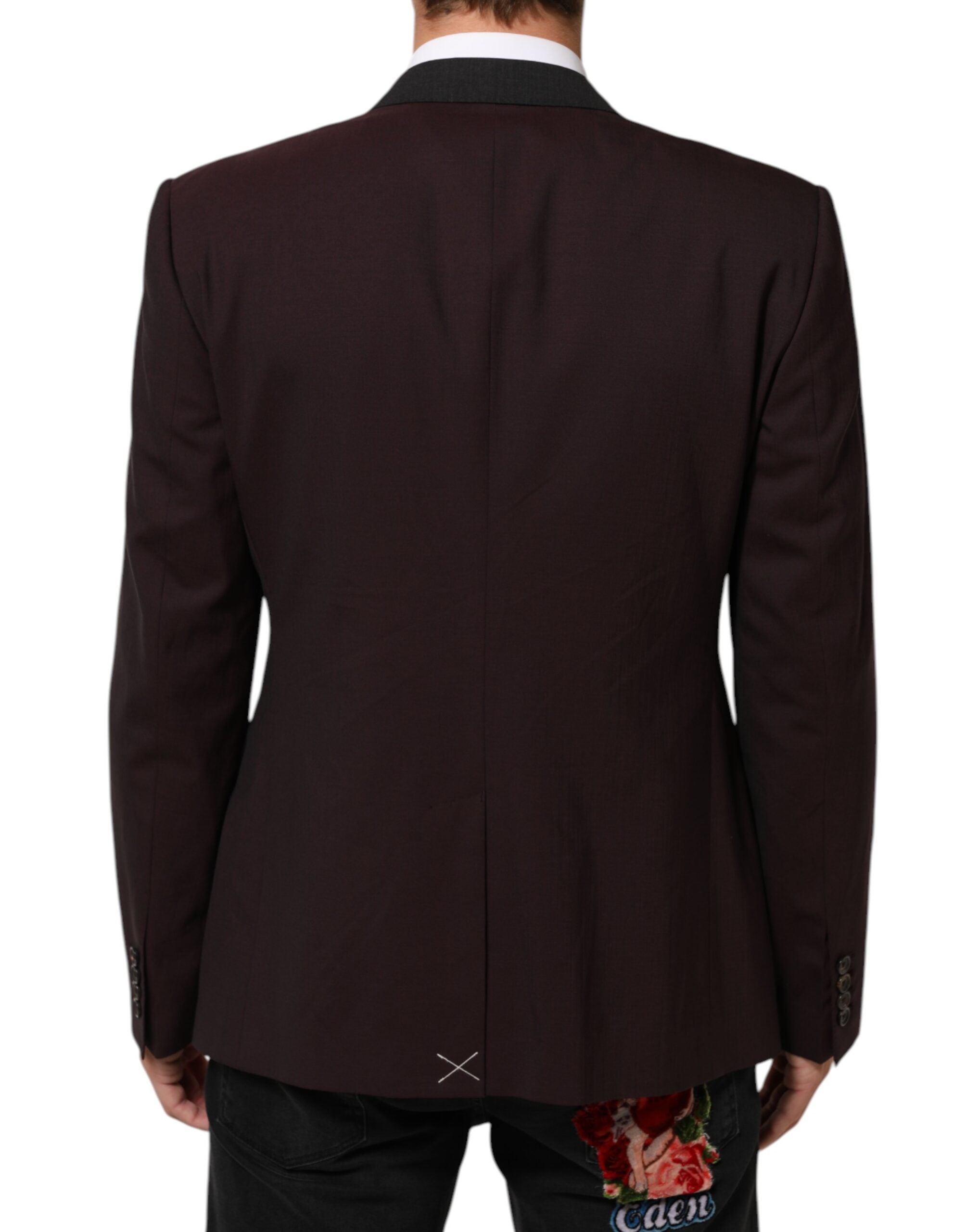Dolce & Gabbana Maroon Wool 2 Button Suit Jacket Blazer-4