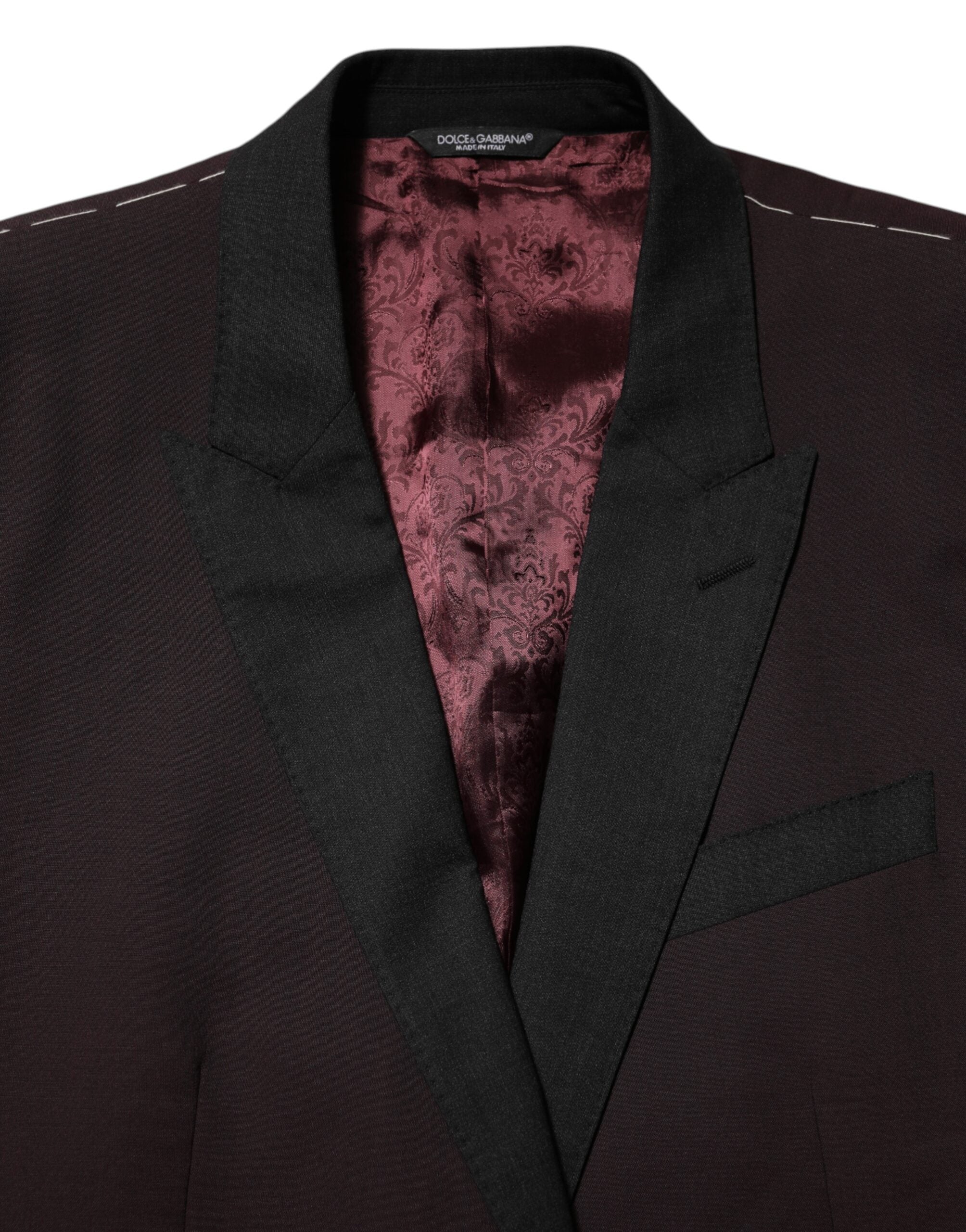 Dolce & Gabbana Maroon Wool 2 Button Suit Jacket Blazer-7