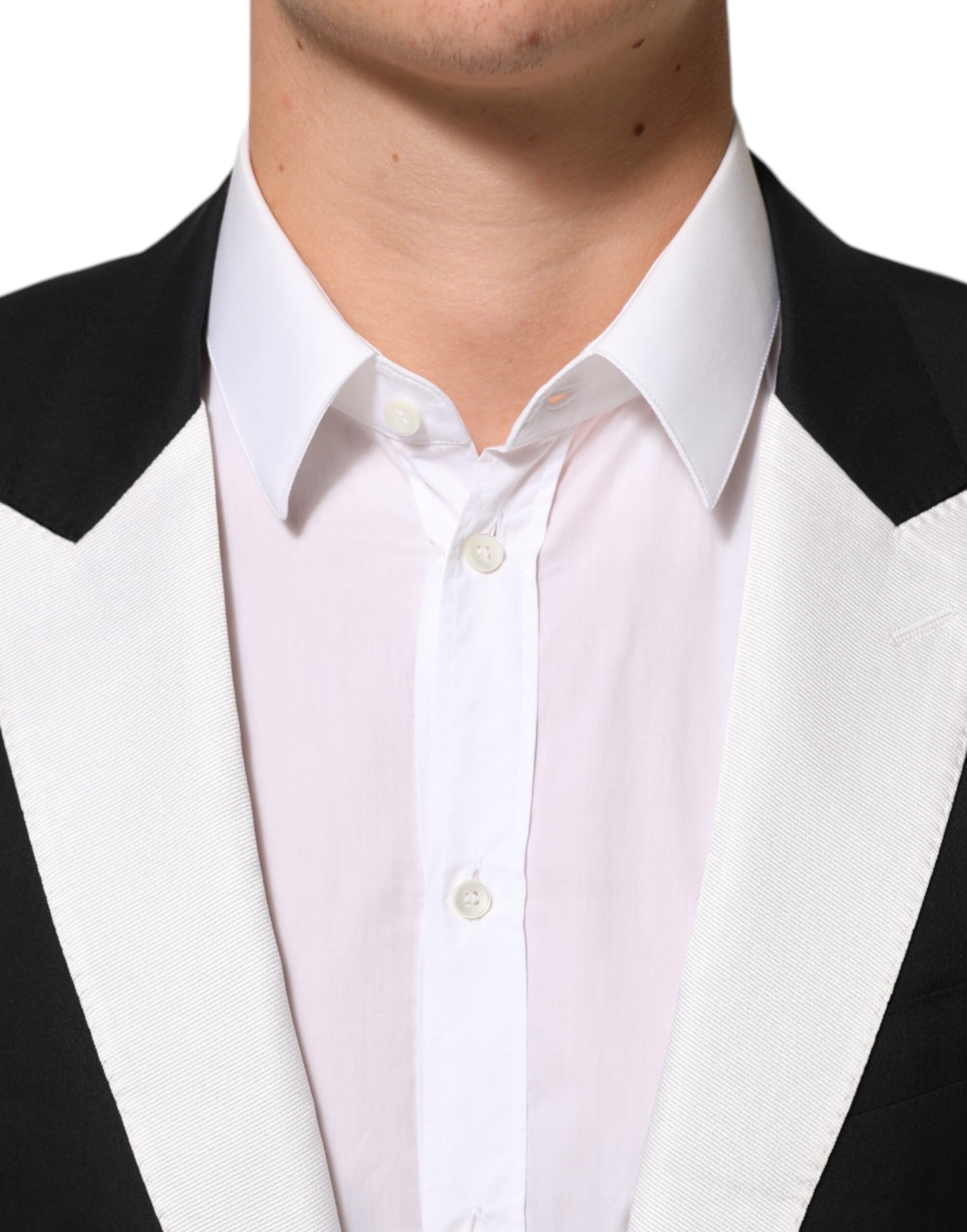 Dolce & Gabbana Black White MARTINI 1 Button Men's Suit Blazer-5