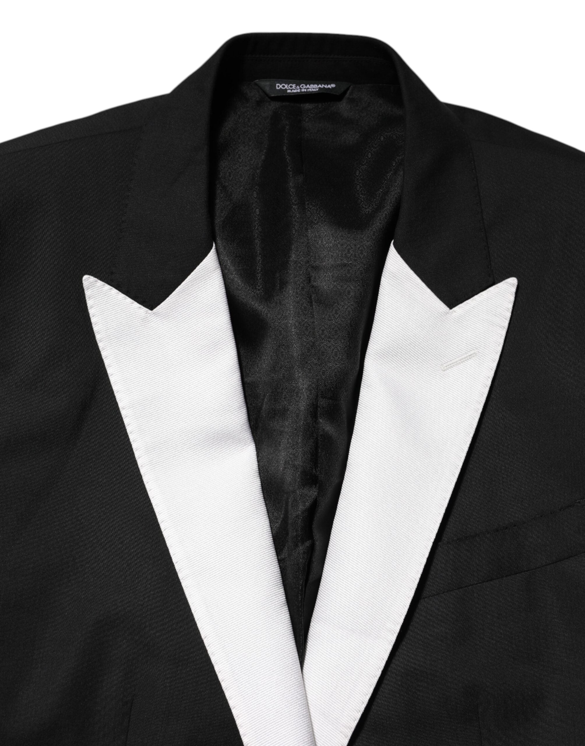 Dolce & Gabbana Black White MARTINI 1 Button Men's Suit Blazer-8