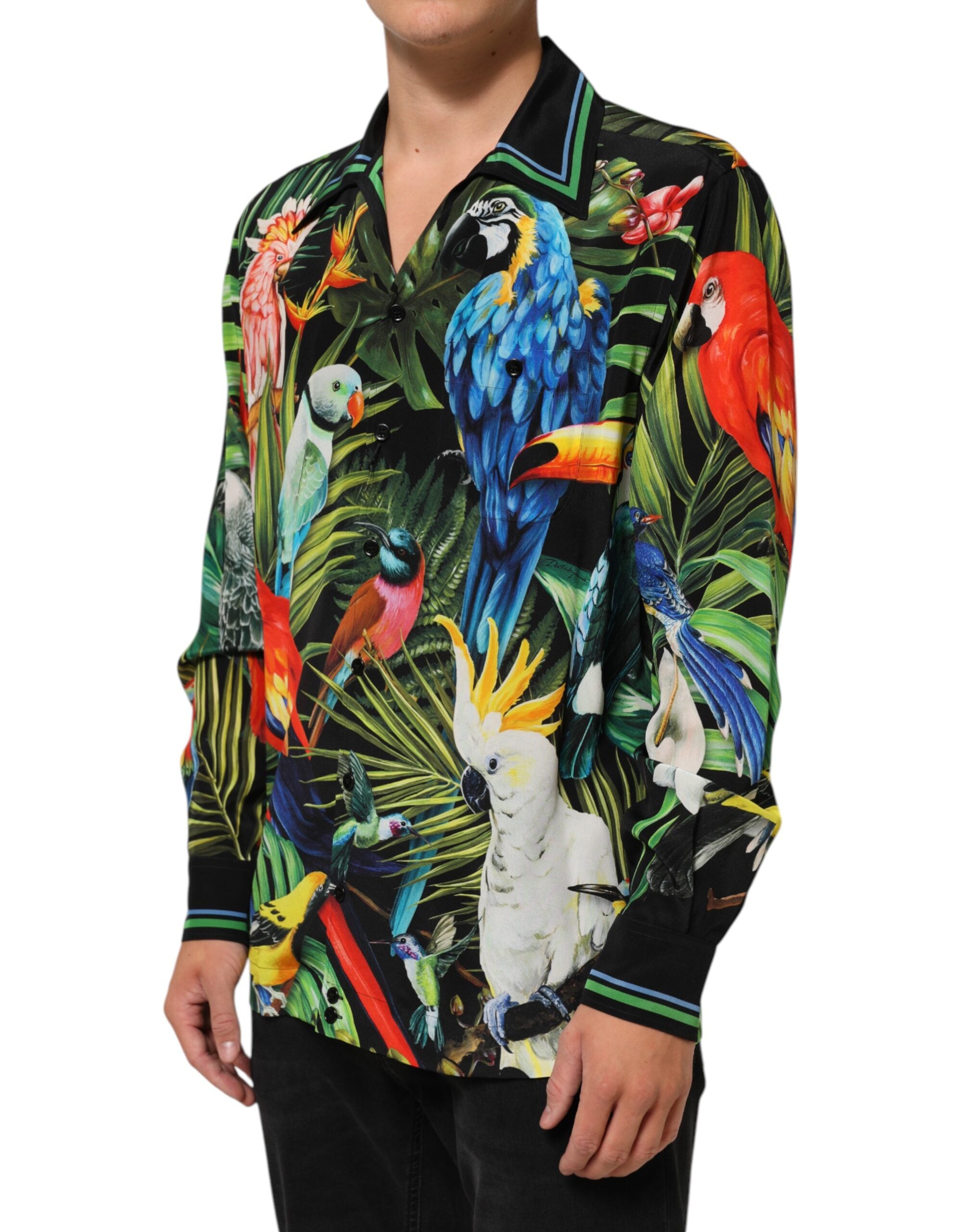 Dolce & Gabbana Multicolor Parrot Print Lounge Casual Shirt-3