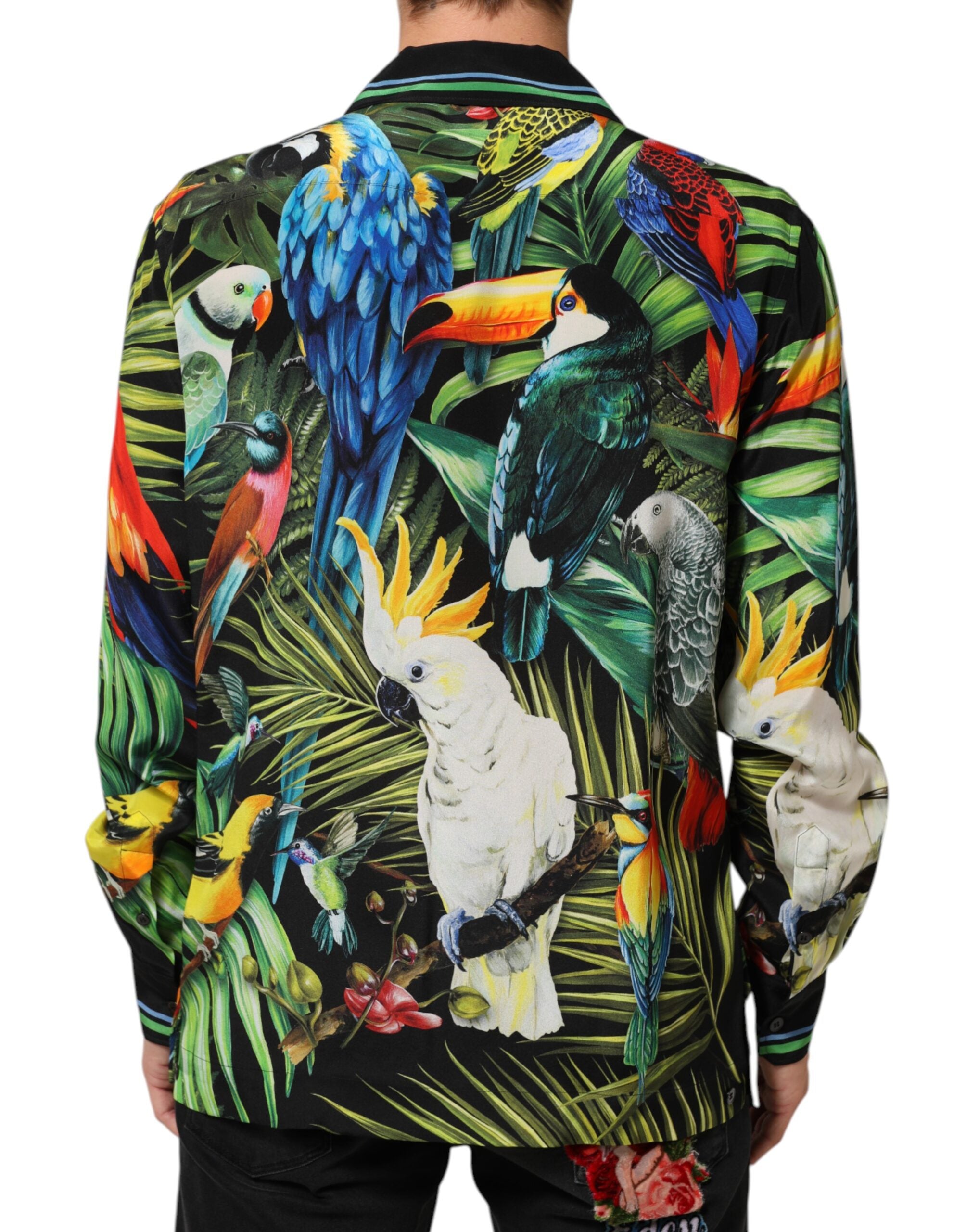 Dolce & Gabbana Multicolor Parrot Print Lounge Casual Shirt-4
