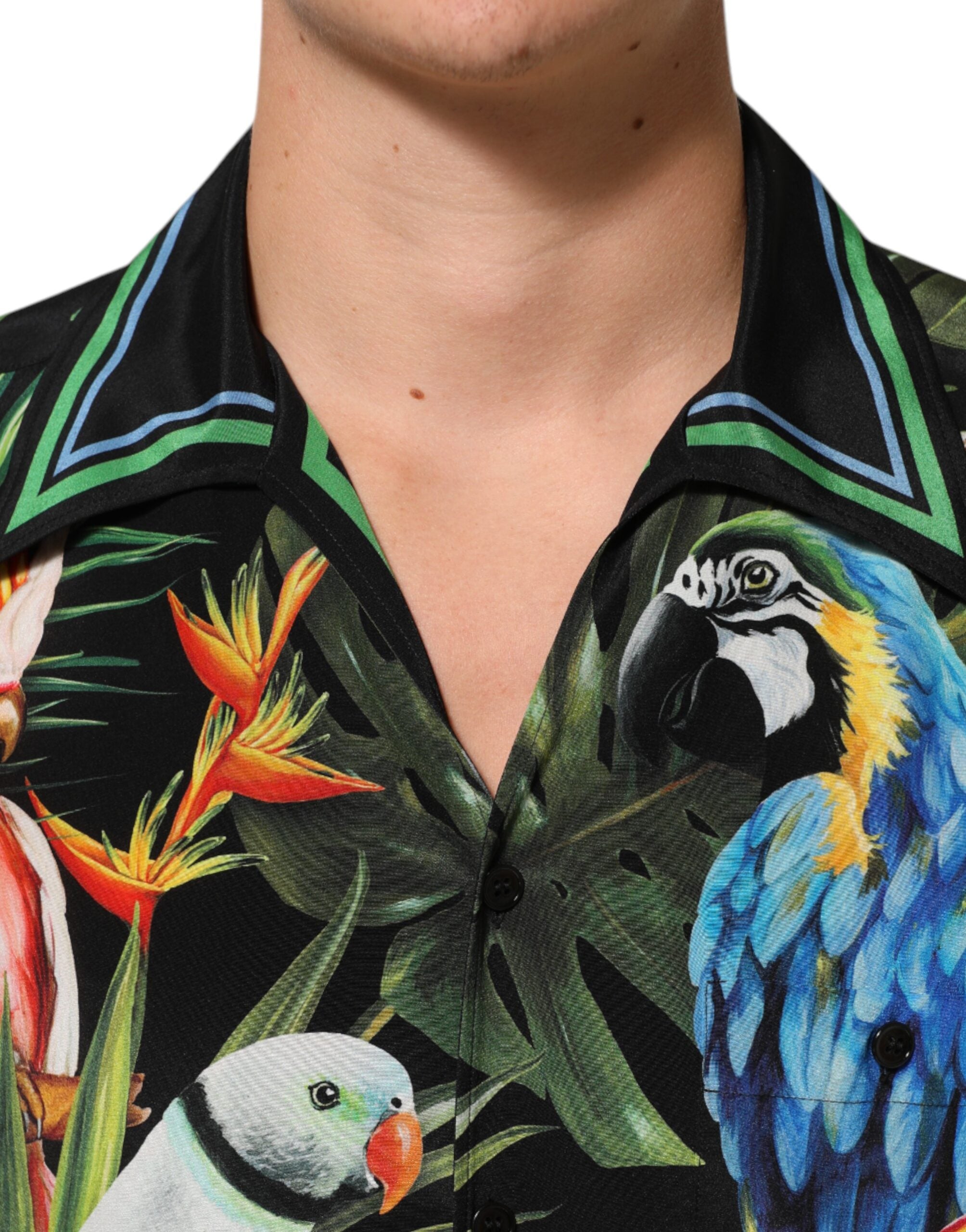 Dolce & Gabbana Multicolor Parrot Print Lounge Casual Shirt-5