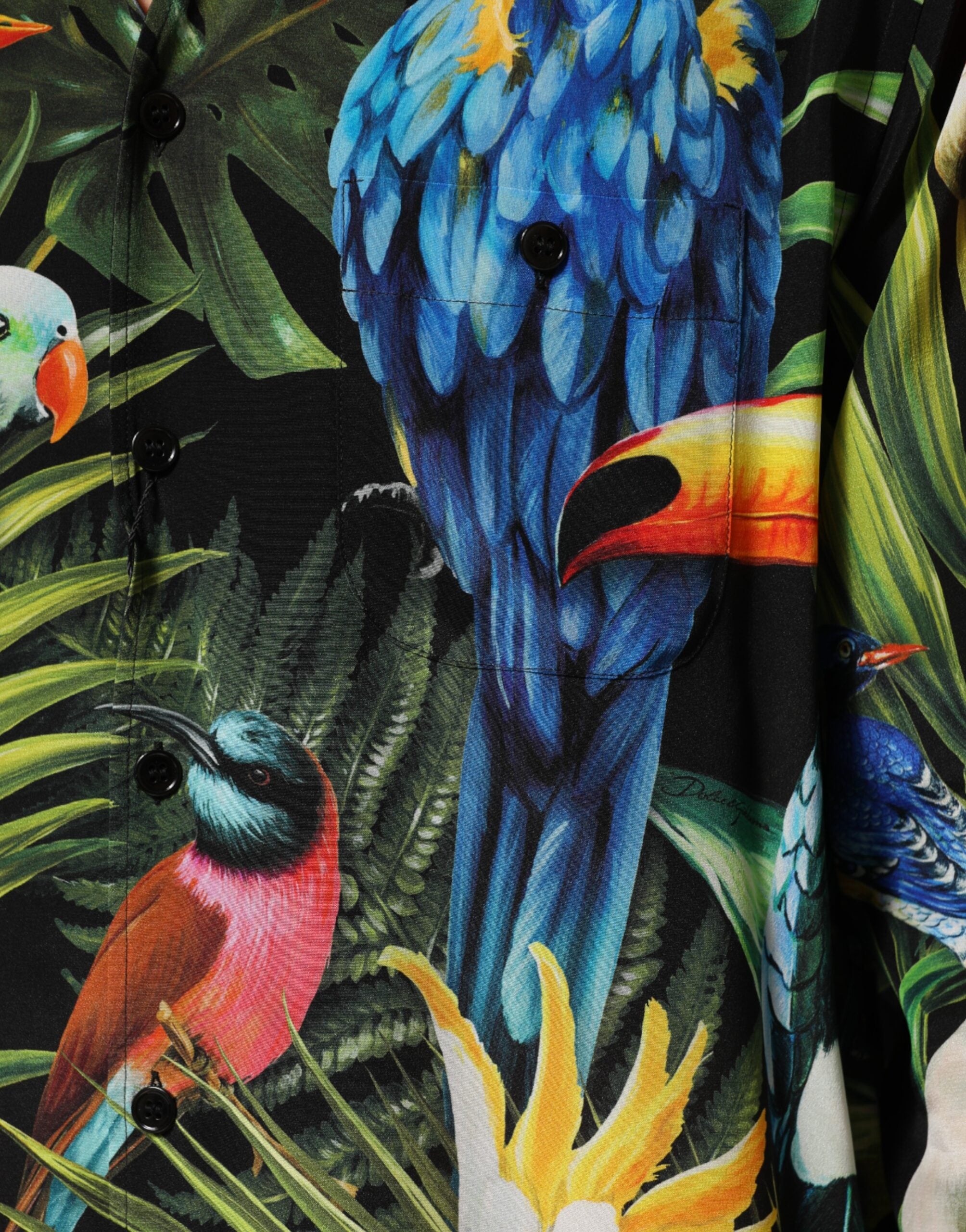 Dolce & Gabbana Multicolor Parrot Print Lounge Casual Shirt-6