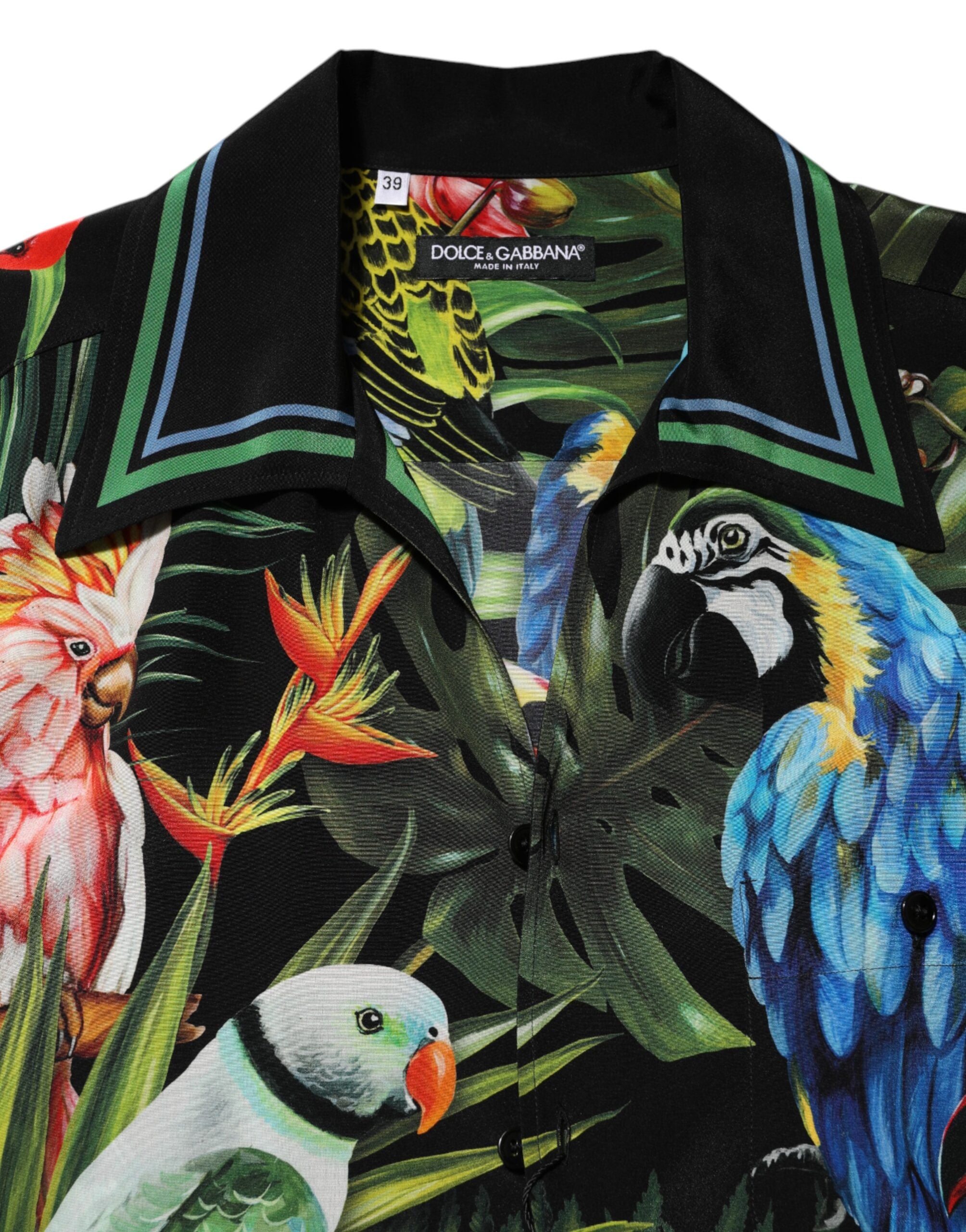 Dolce & Gabbana Multicolor Parrot Print Lounge Casual Shirt-7
