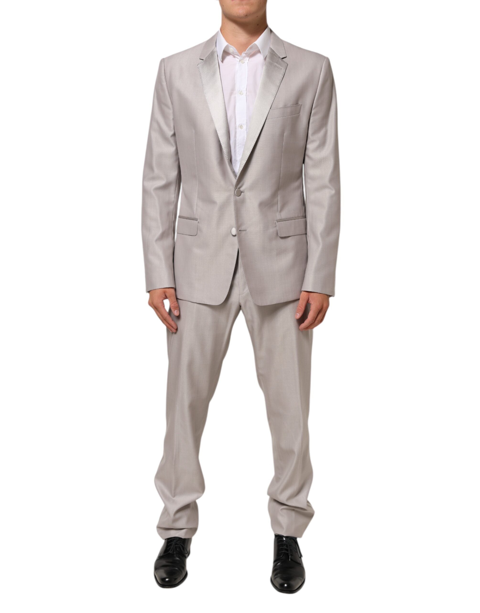 Traje de lana gris claro de 2 piezas de Dolce & Gabbana MARTINI Traje formal-2