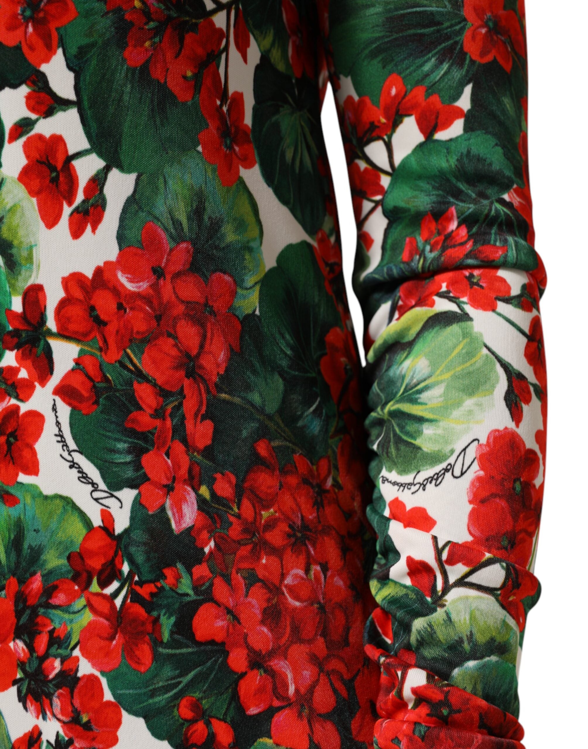 Vestido Portofino corto multicolor con estampado floral de Dolce & Gabbana-6