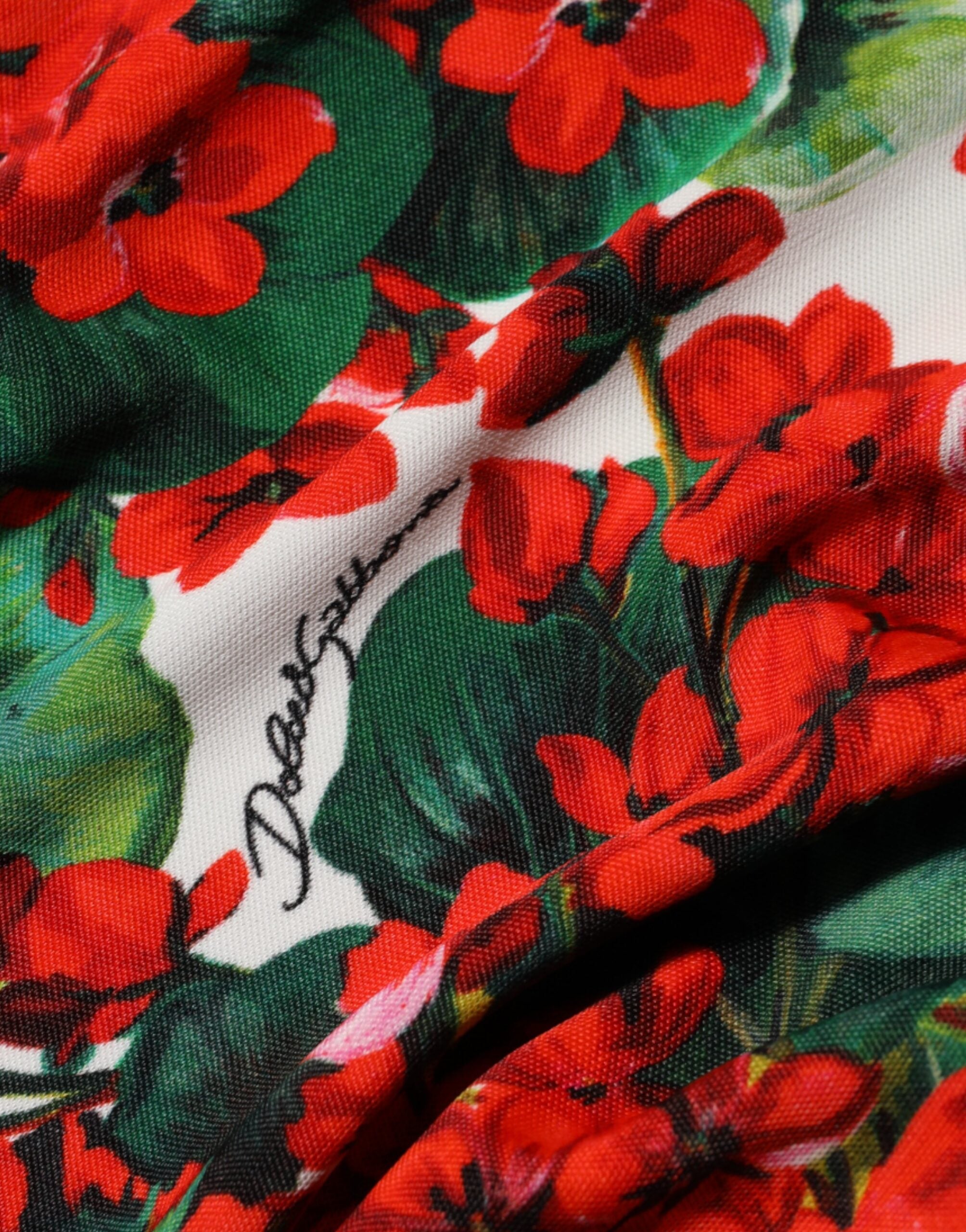 Vestido Portofino corto multicolor con estampado floral de Dolce & Gabbana-8