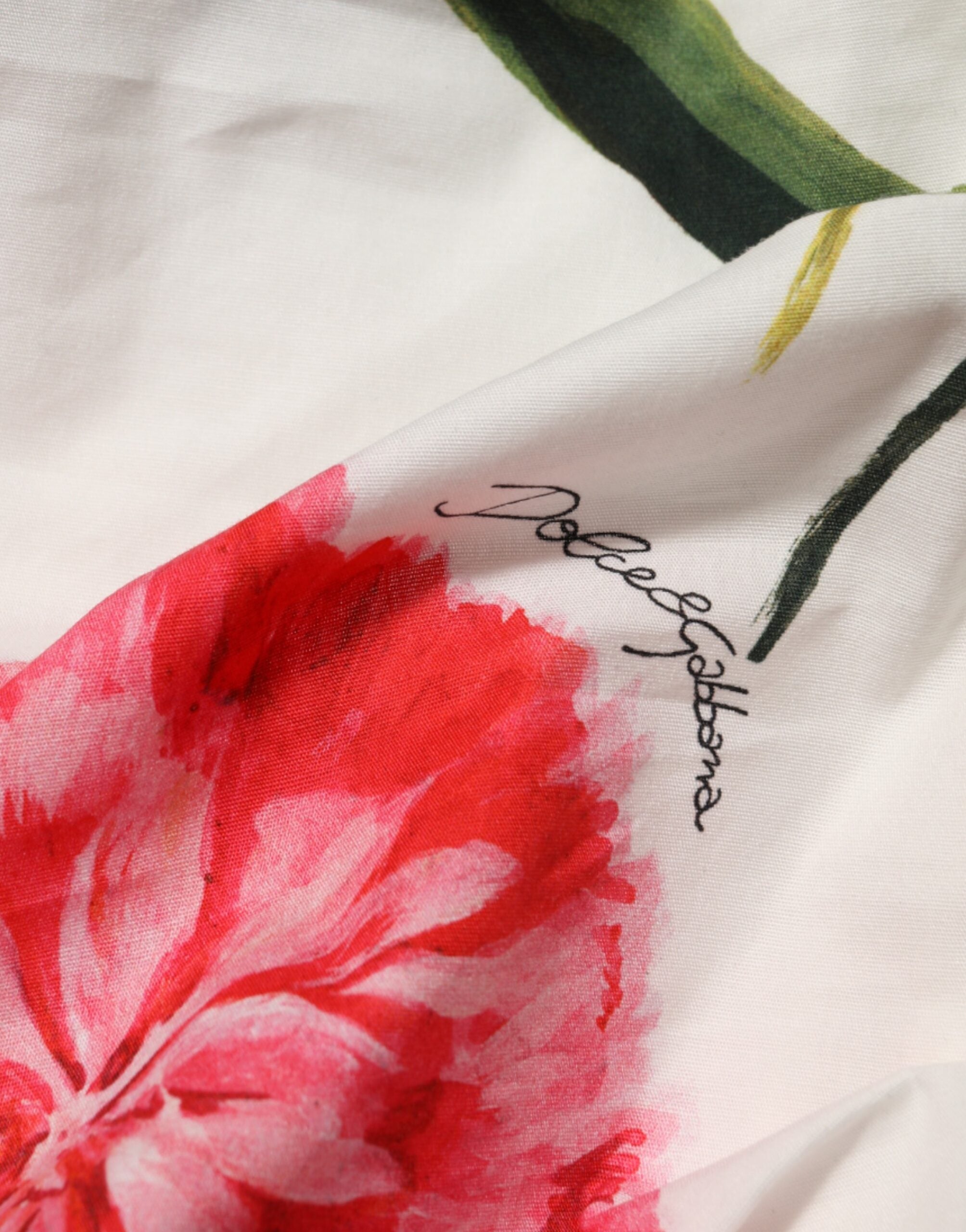 Vestido tubo de un solo hombro con estampado floral blanco de Dolce & Gabbana-7