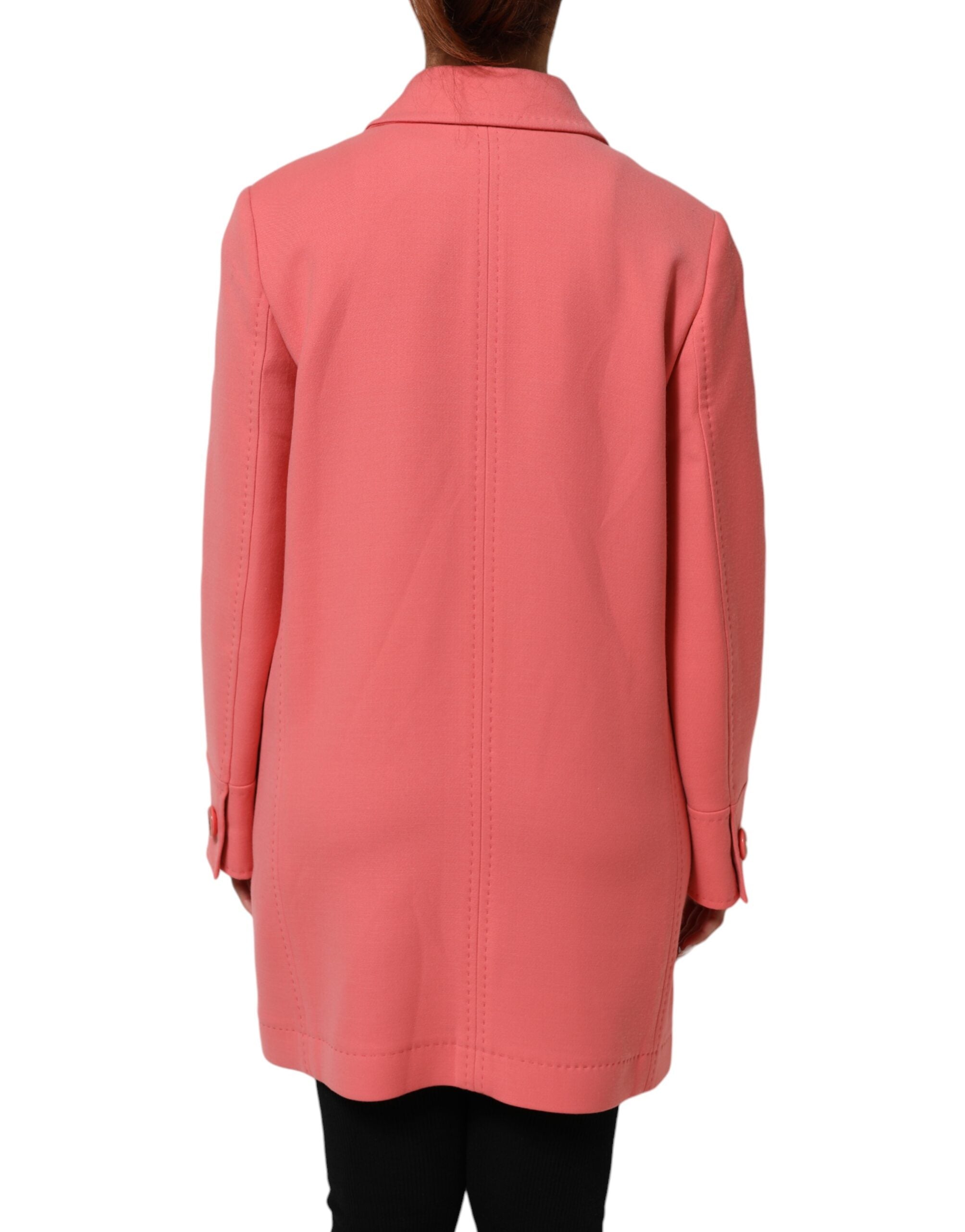 Dolce & Gabbana pink buttoned trench coat jacket-4