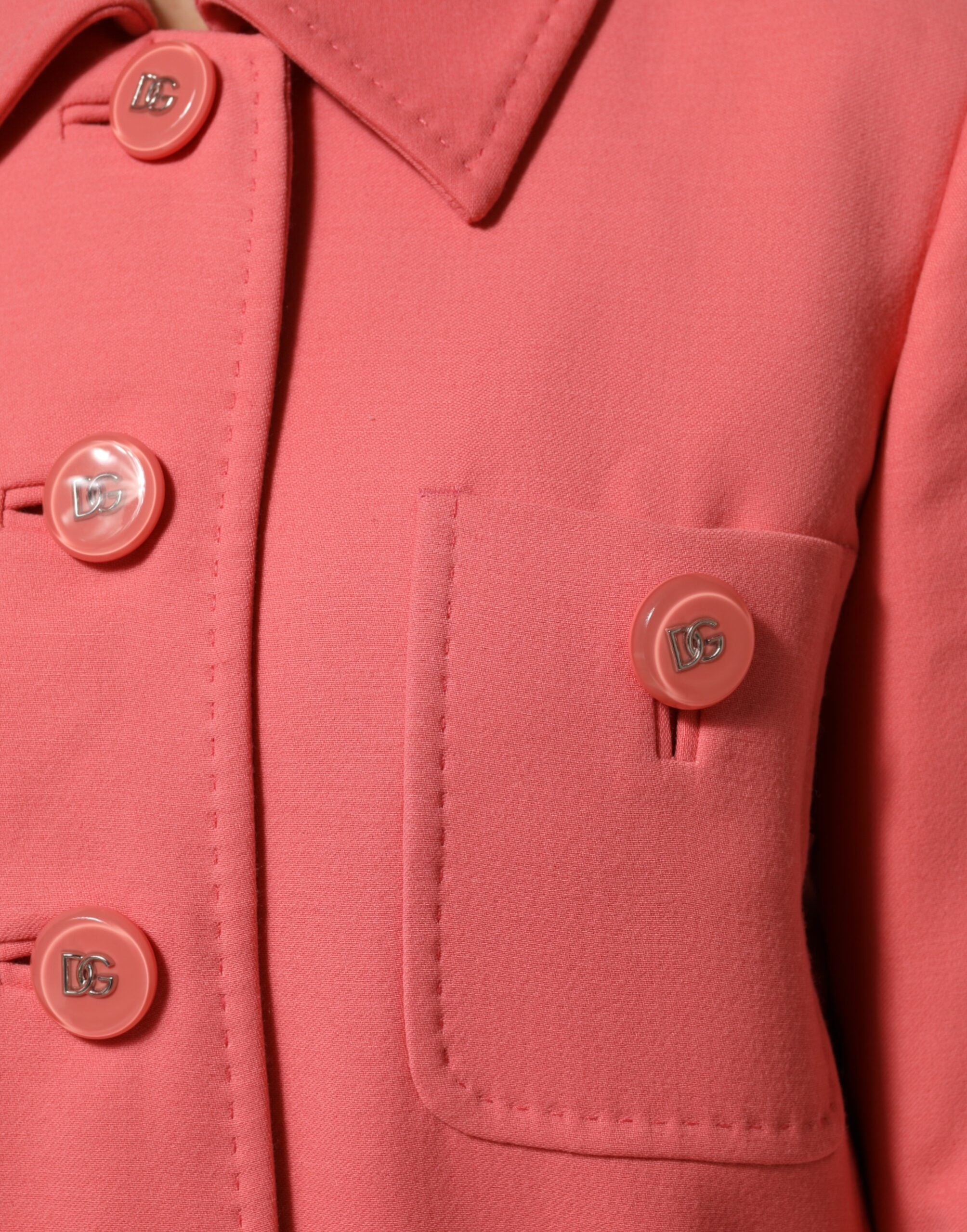 Dolce & Gabbana pink buttoned trench coat jacket-6