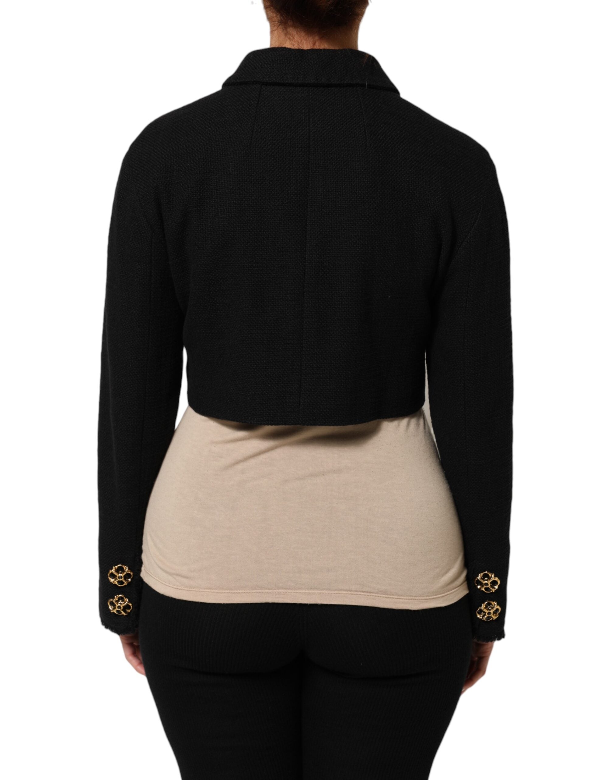 Dolce & Gabbana black cotton coat with split zipper-4