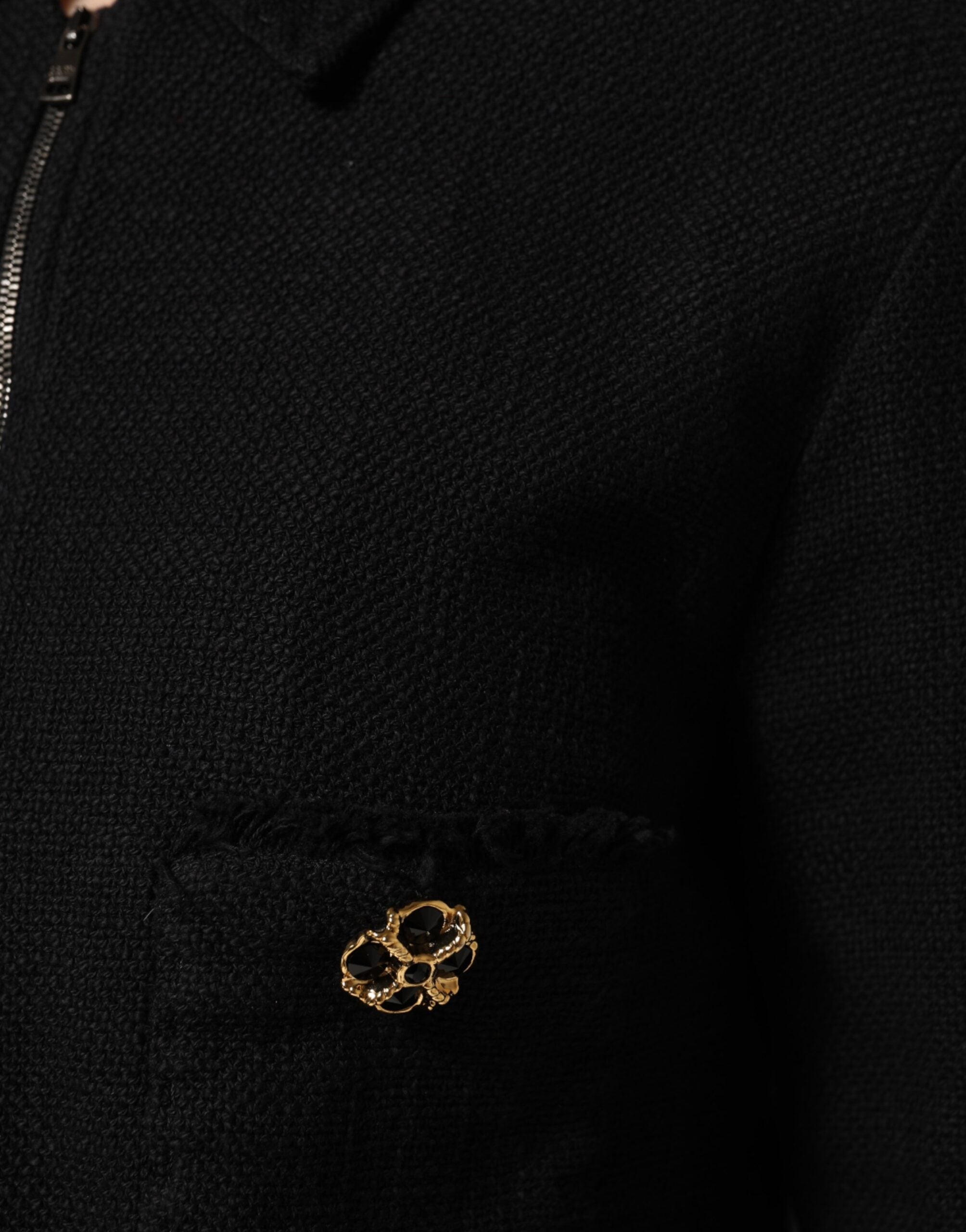 Dolce & Gabbana black cotton coat with split zipper-6