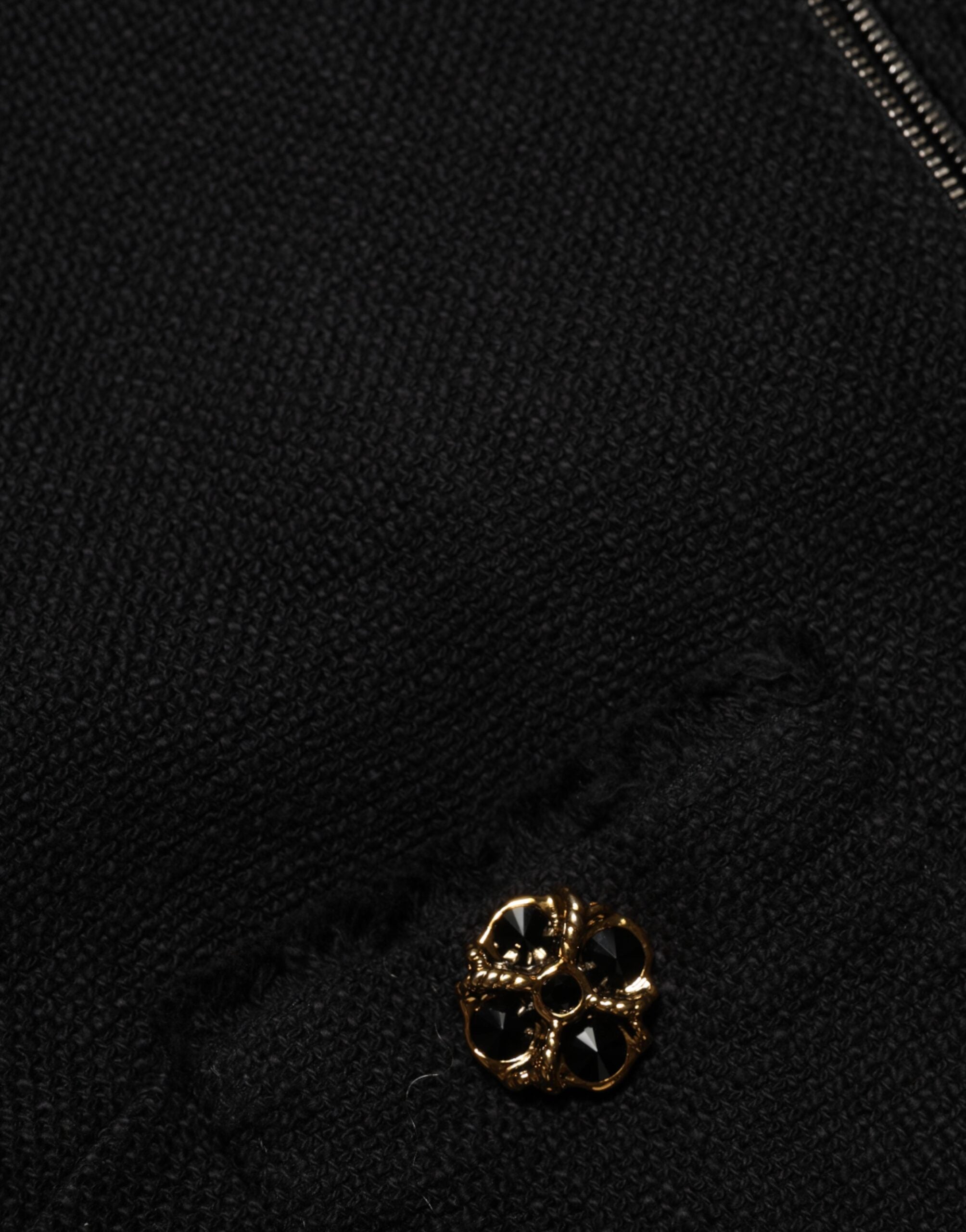 Dolce & Gabbana black cotton coat with split zipper-8