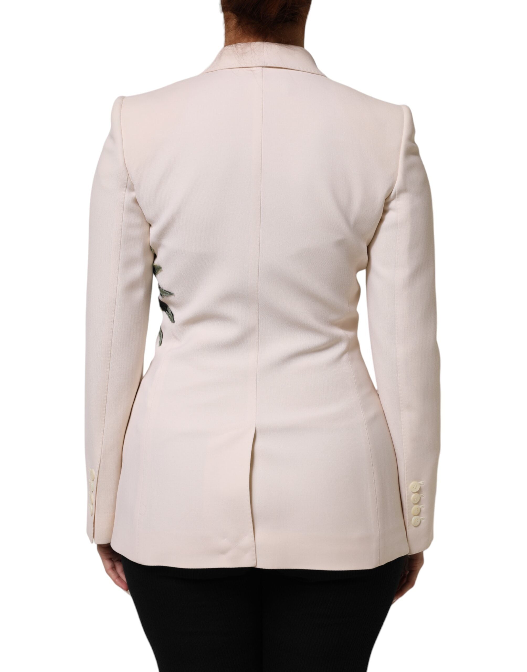 Dolce & Gabbana beige embroidered single-breasted jacket-4