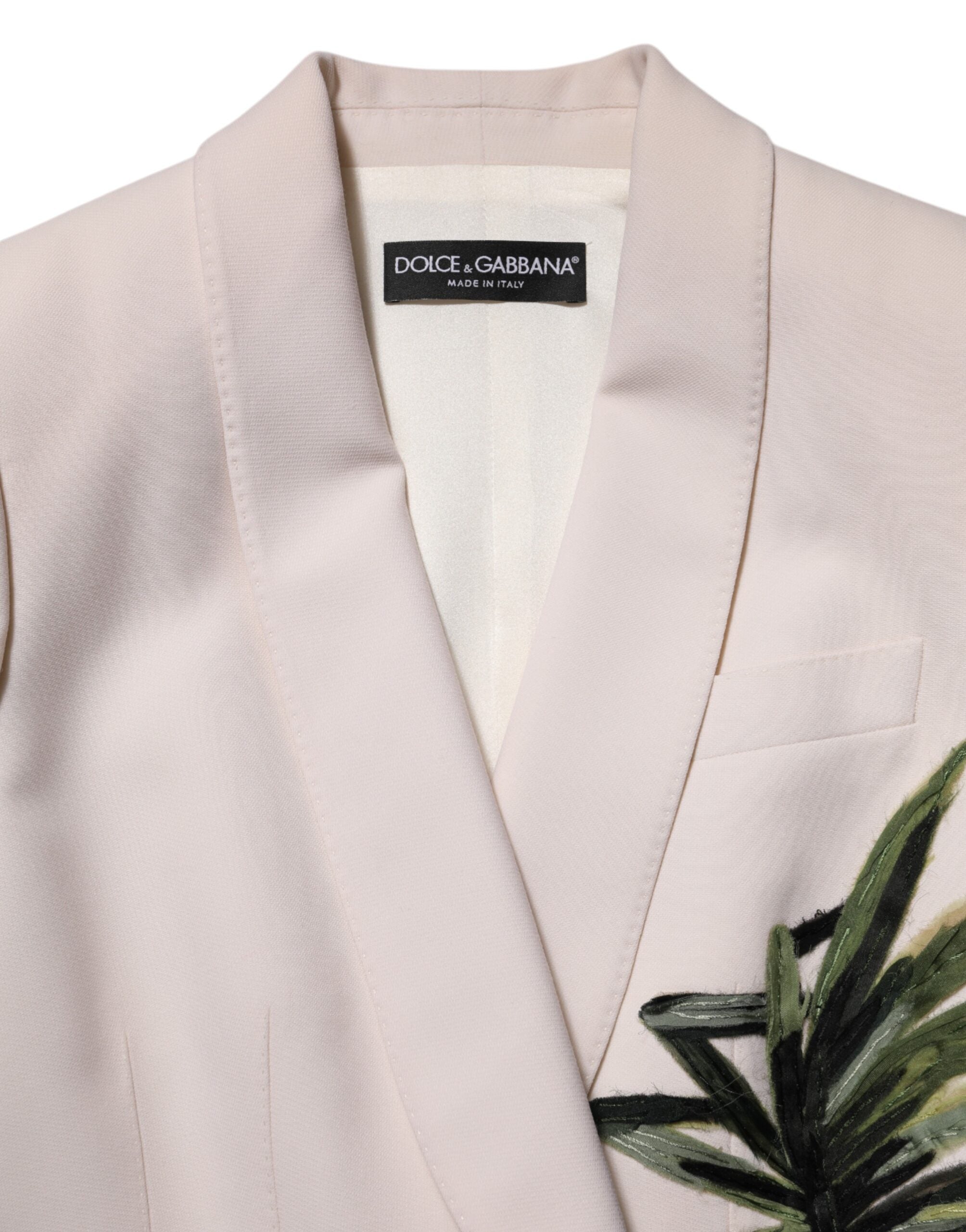 Dolce & Gabbana beige embroidered single-breasted jacket-8